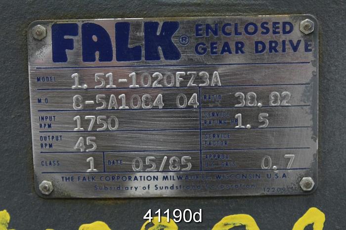 Used Falk Gear Box 1.51-102FZ3A Ratio 38.82/1 #41190