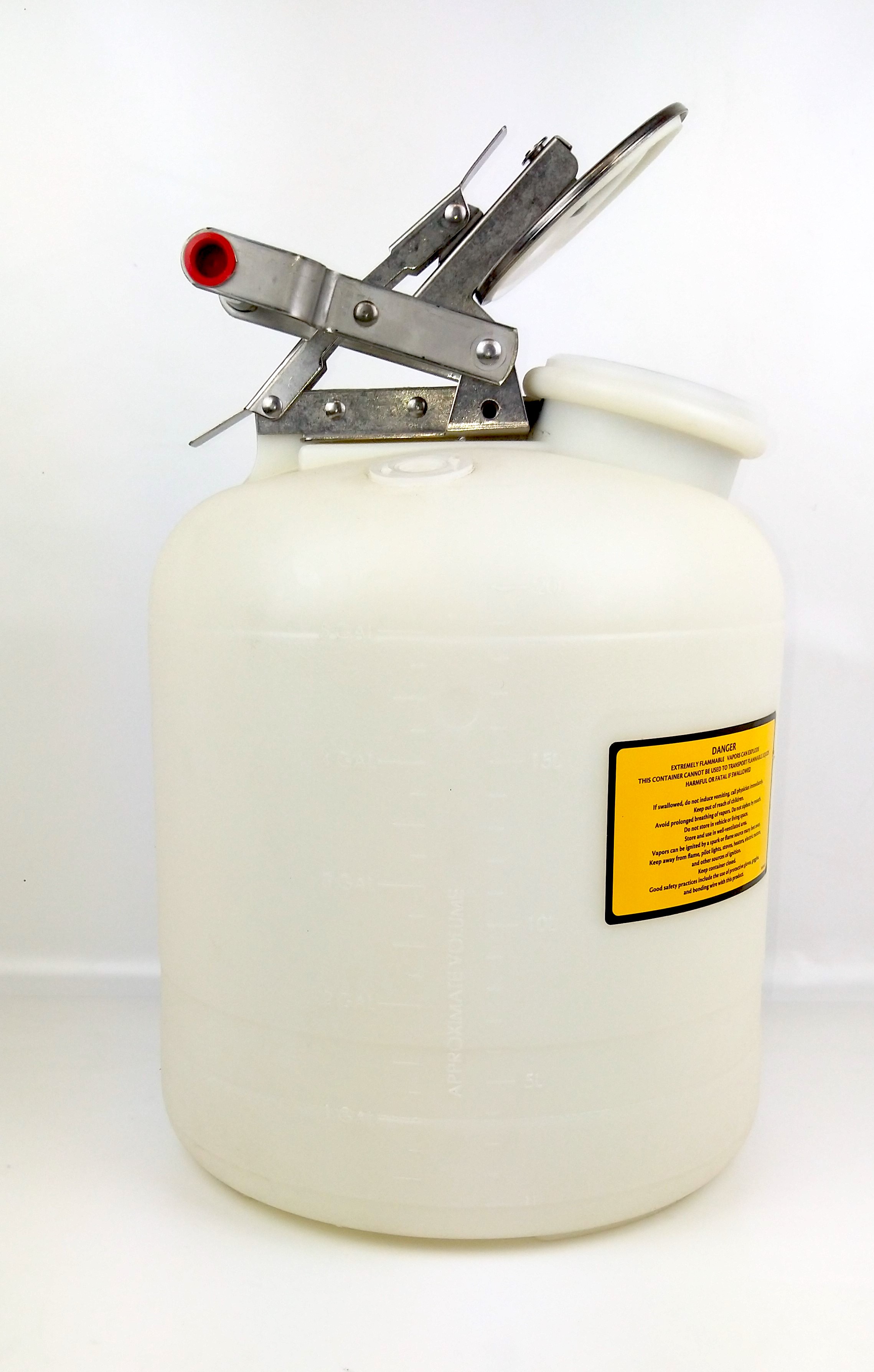 New Open Box (1500) Justrite Translucent Liquid Disposal Cans, 5 Gal