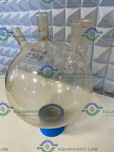Used Lot of 2 - Laboratory Glassware 10 Liter 3-Neck Round-Bottom Boiling Flask