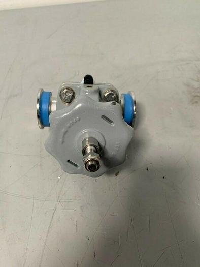 Used ITT Pure-Flo Diaphragm Valve w/ 1" & 1/2" Sanitary Fittings