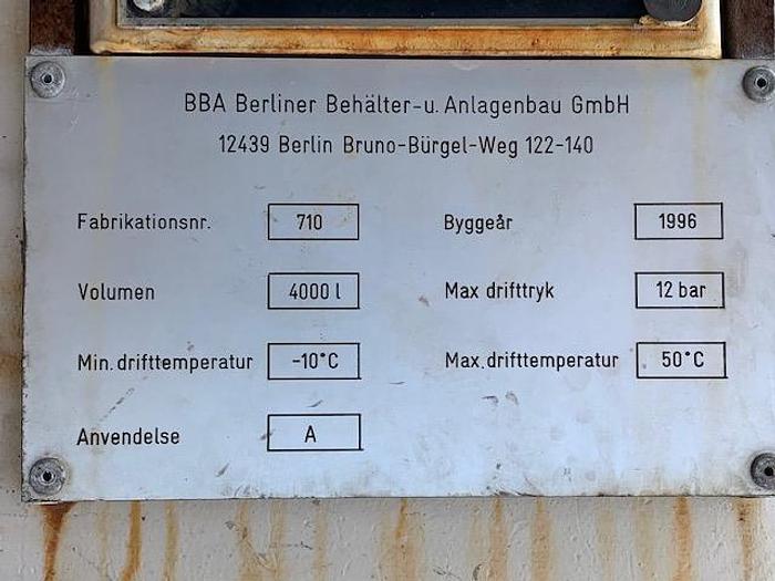 Used 4000 Liters tryktank