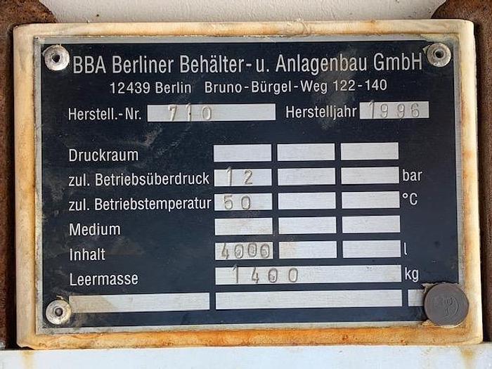 Used 4000 Liters tryktank