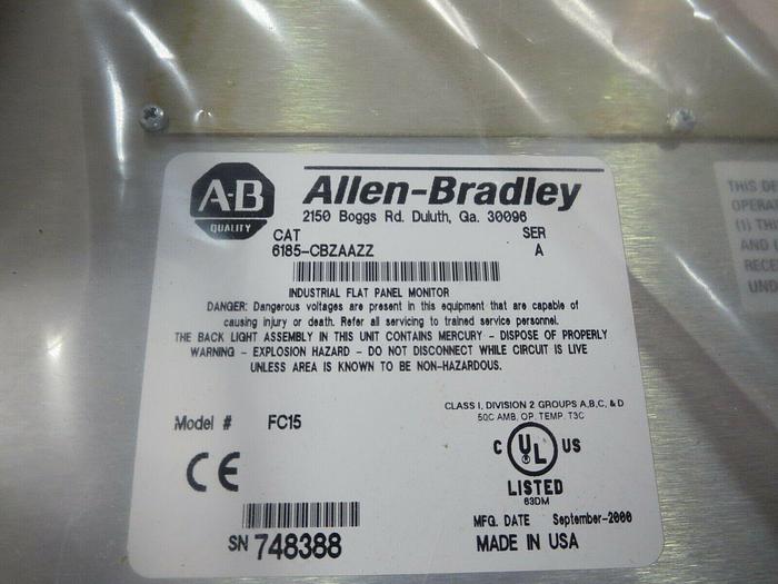 Used Allen-Bradley 6185-CBZAAZZ (FC15)