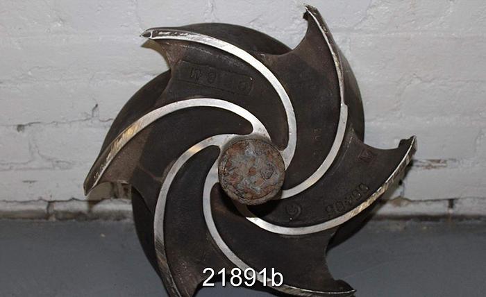 Used Goulds 3196 Impeller, 15", 6-Vane, Casting No.: 55465 (For 8x10x15 Pump) #21891