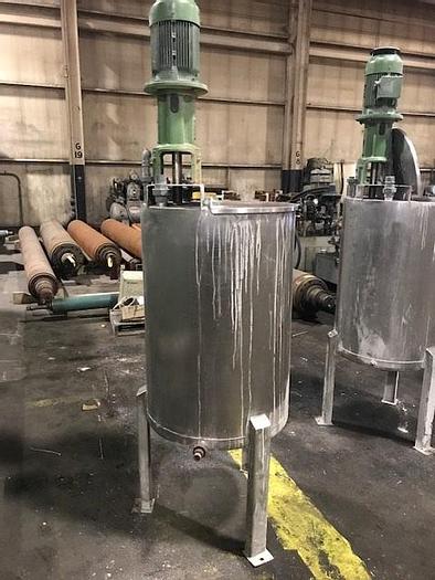 Used 75 GALLON TANK 25" DIA. X 37" STRAIGHT SIDE WITH AGITATOR