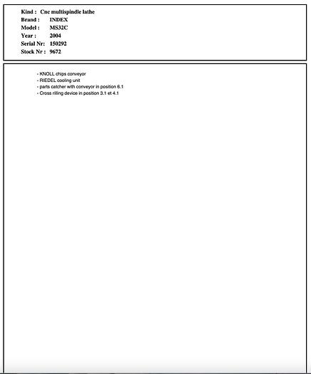 Usado 2004 INDEX MS32C