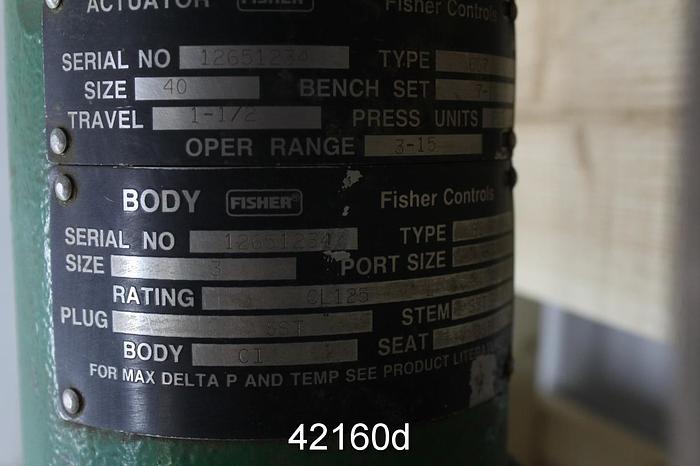 Used Fisher 3" Ed Steam Valve, Cast Iron Body #42160