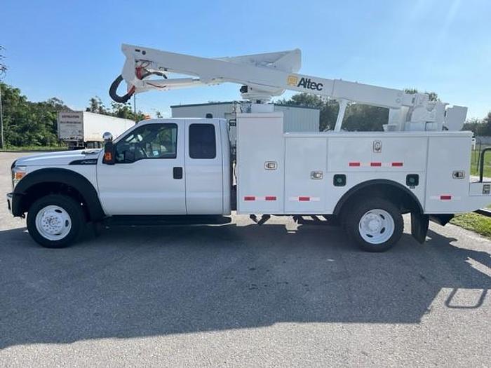 Used Altec AT40-G Bucket Boom on 2015 Ford F550 4x4 Extended Cab Utility Bucket Truck