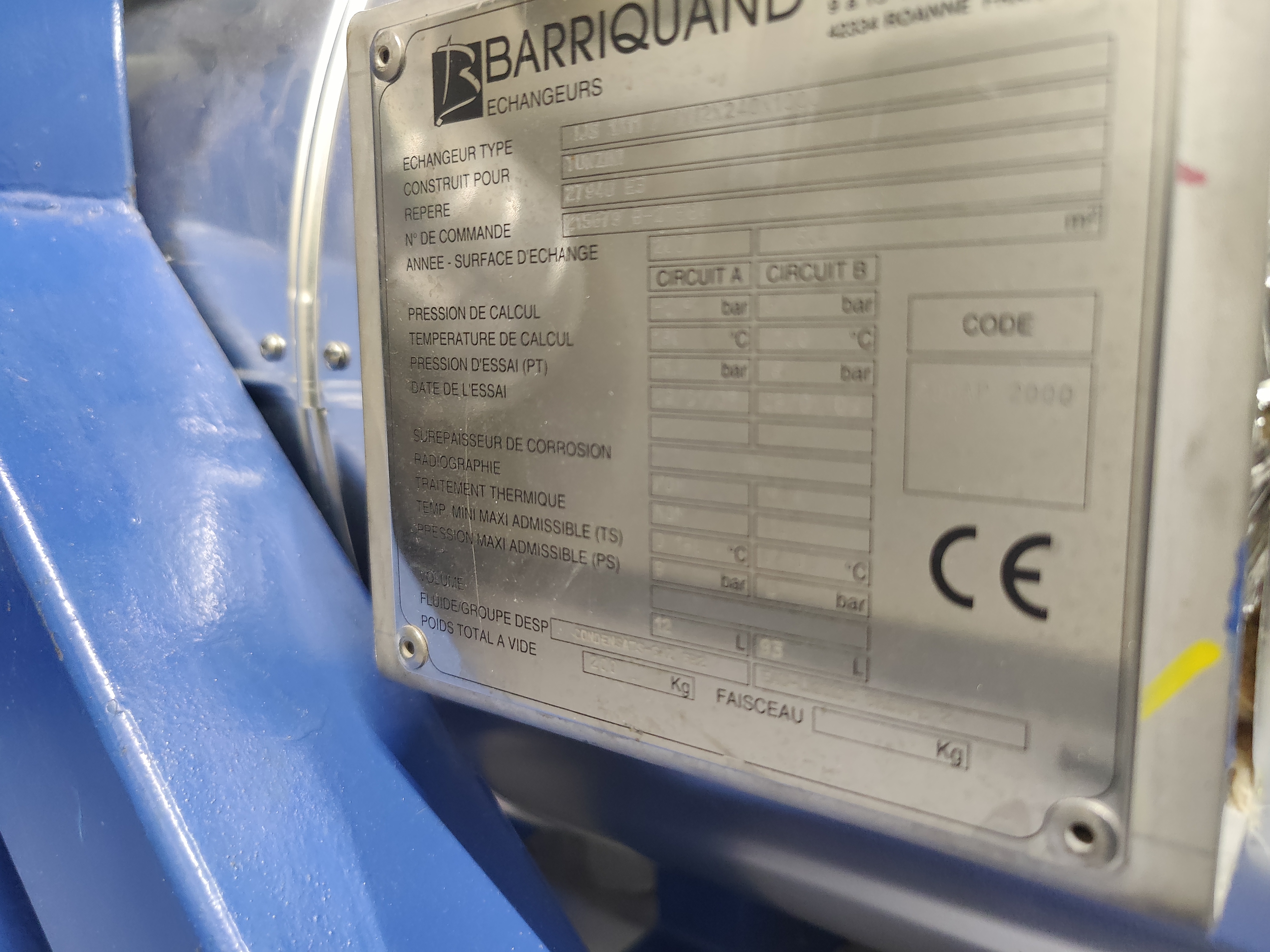 Used Exchanger - Barriquand - EXFR01