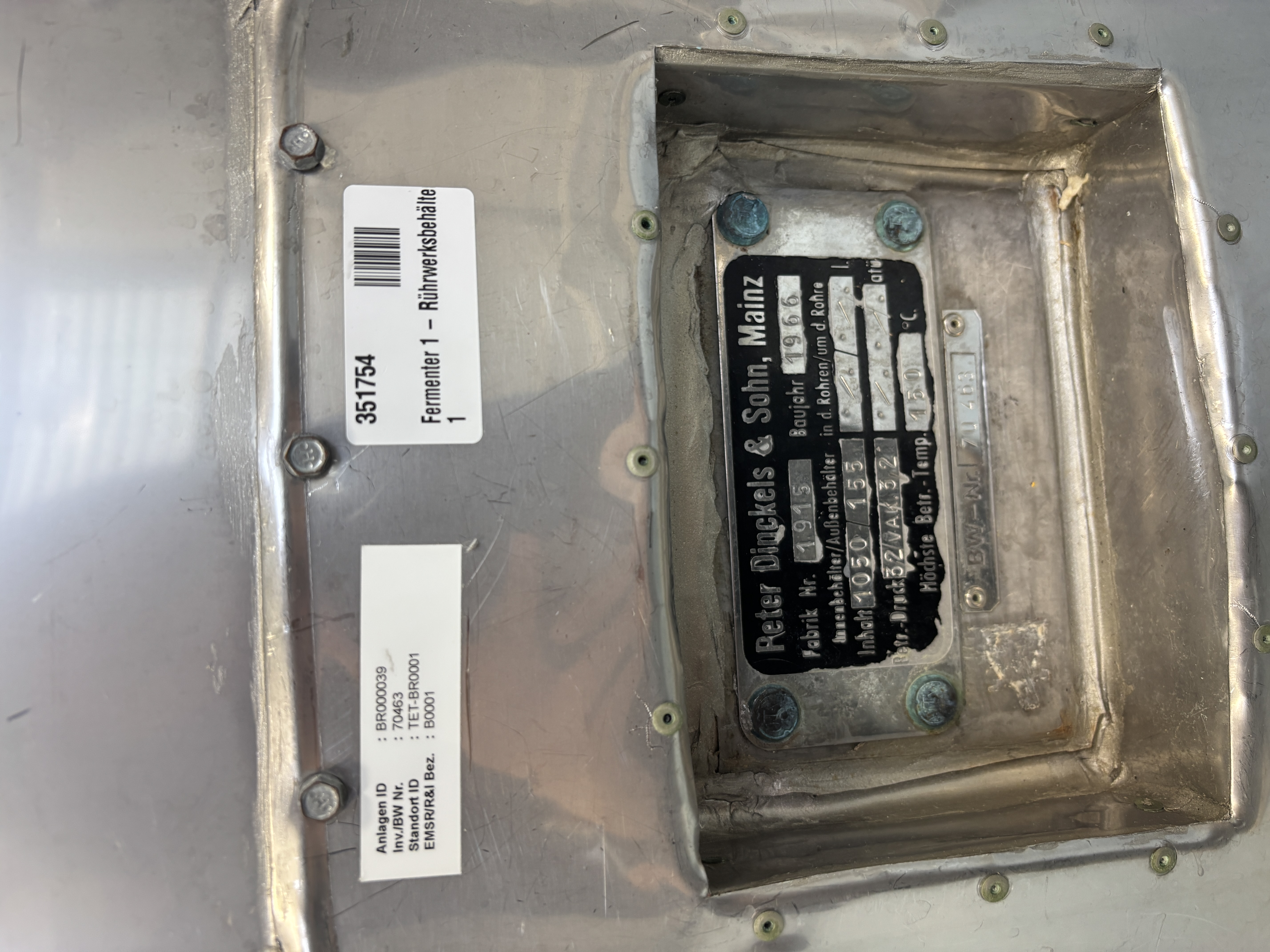 Used Fermentor - Peter Dingckels & Sohn - PS016