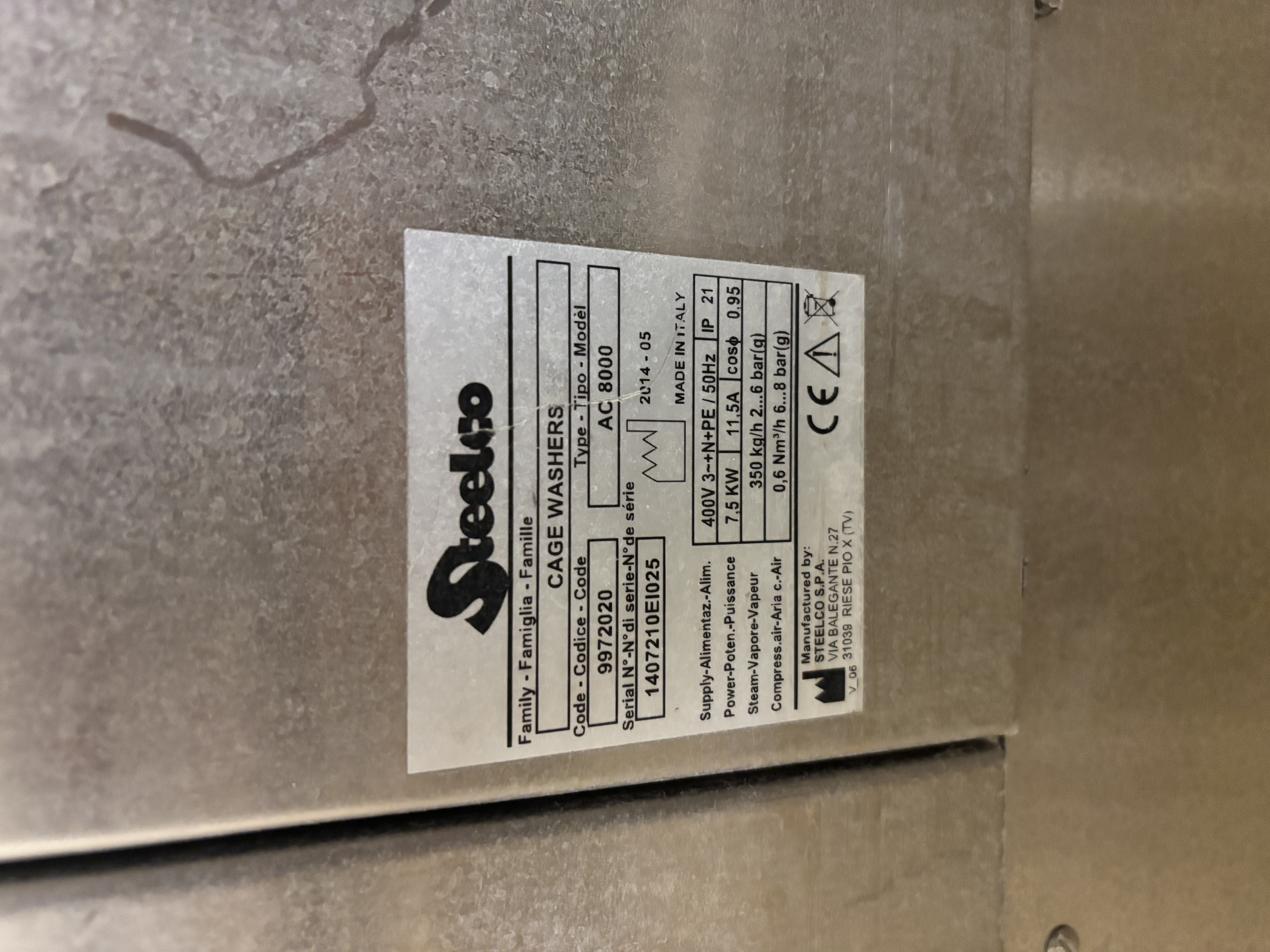 Used Cage Washer - Steel Co - PS002