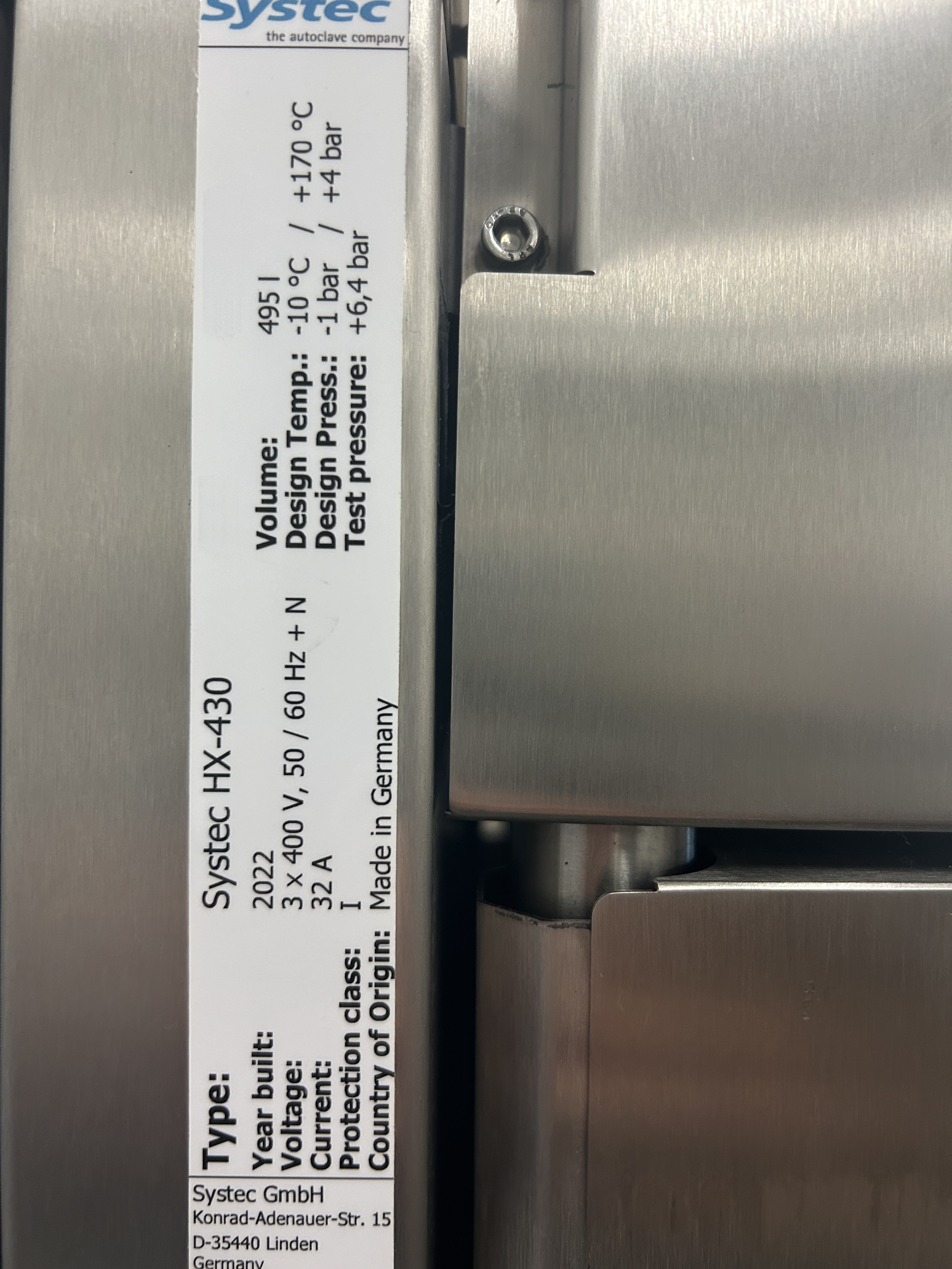 Used Autoclave (Sterilization/Pred.) - Systec - HX-430 - BTH200