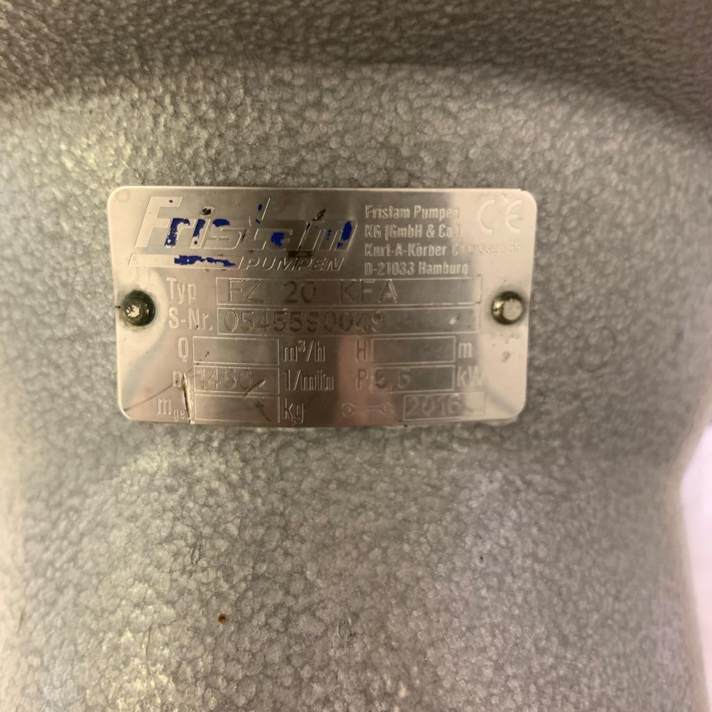 Used Pump - Fristam - 39.1A.016.GR