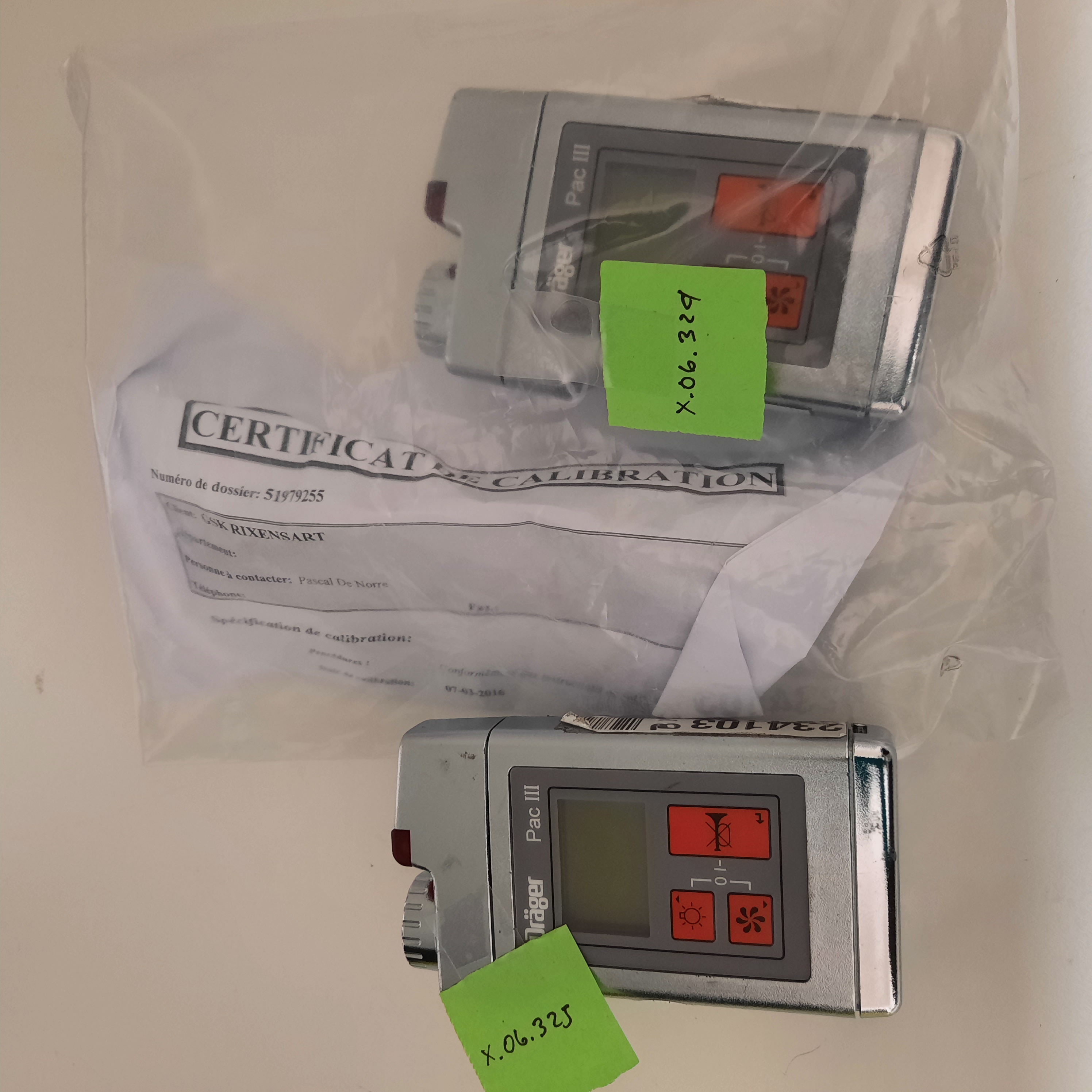 Used Gas Detector - Drager PAC III - X.06.324-X.06.325