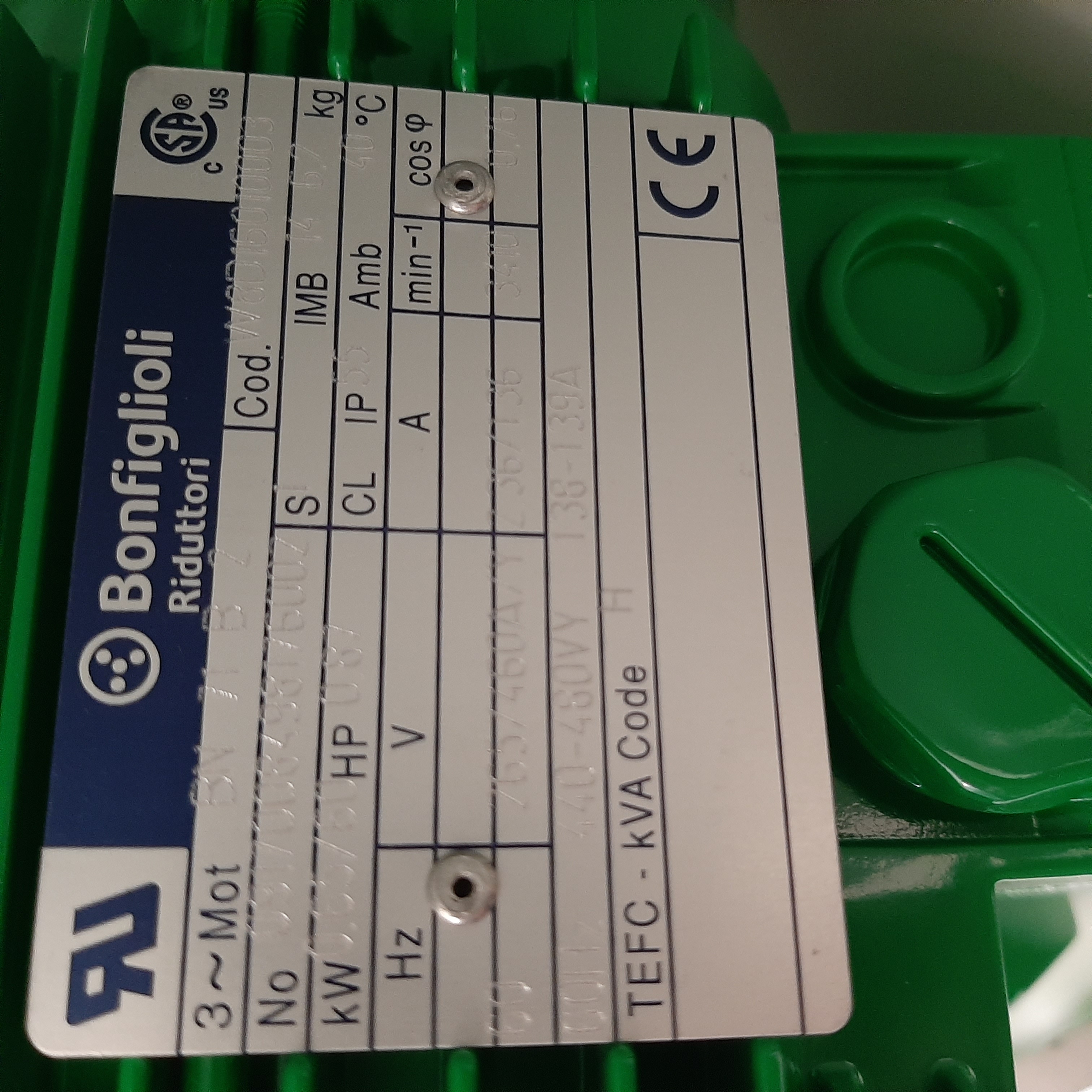 Used Motor Cuve 600 L - Bonfiglioli Riduttori - BN 71 B 2 - 59.06.011.GR, 59.06.023.GR