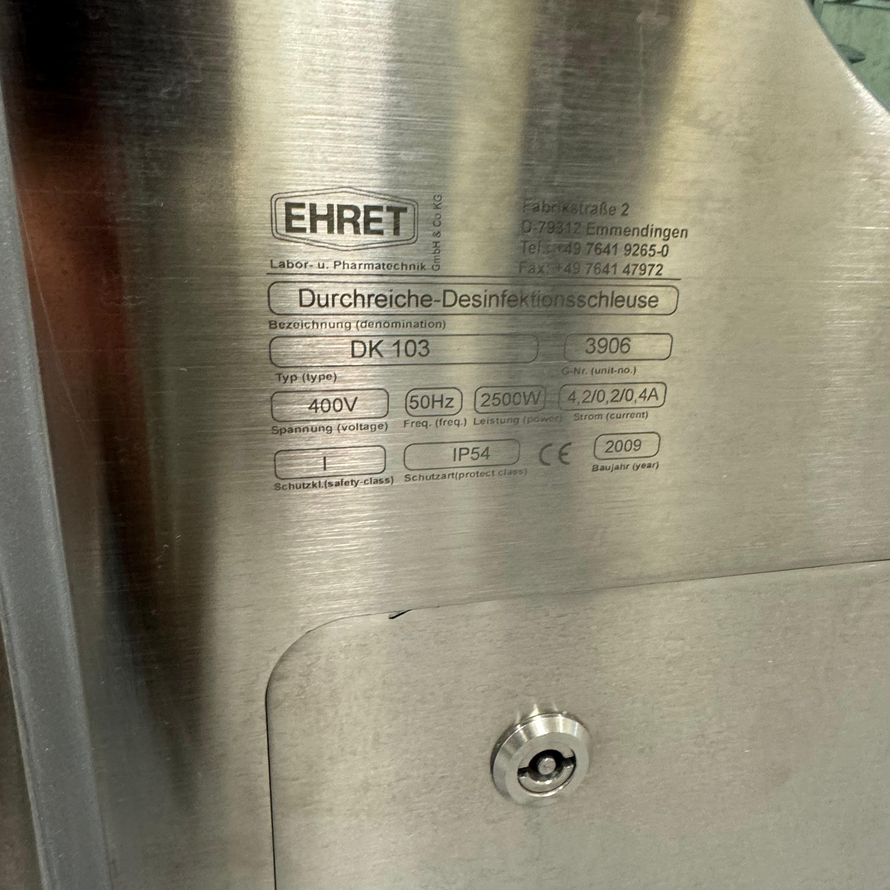 Used Pass-Through Disinfection Lock - Ehret - DK103 - GR011