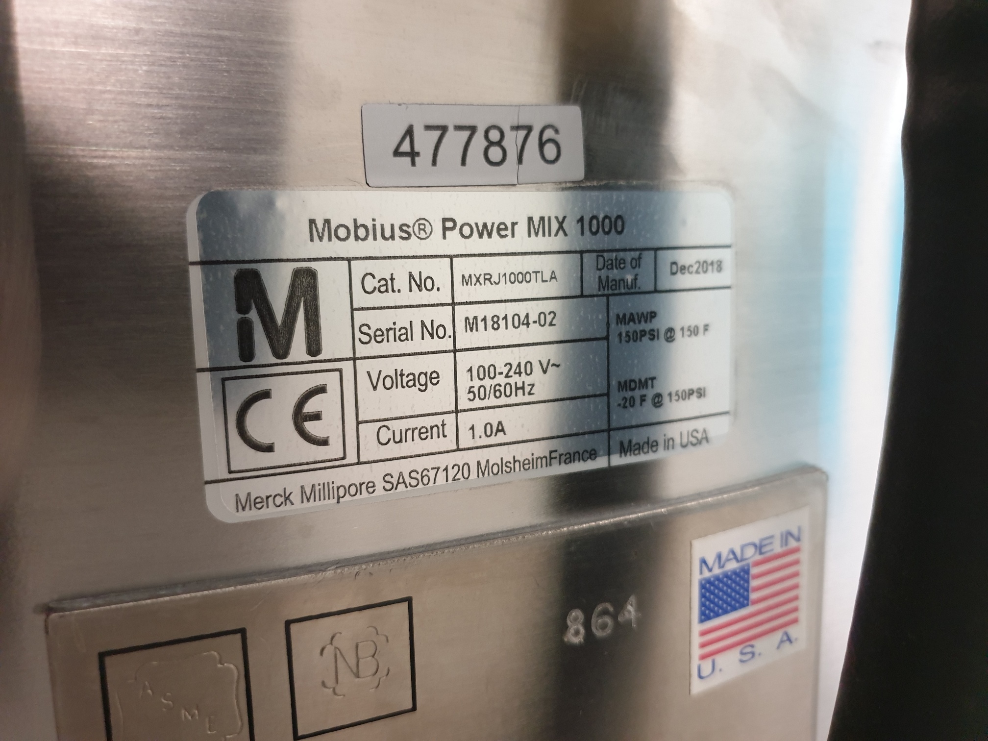 Used Single-Use Mixer - Merck - 477876