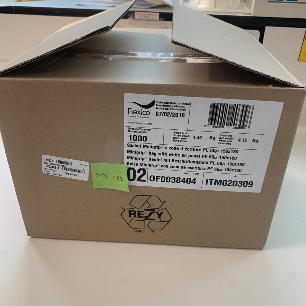 Used Sachet Minigrip 150 x 180 mm -  X07.123