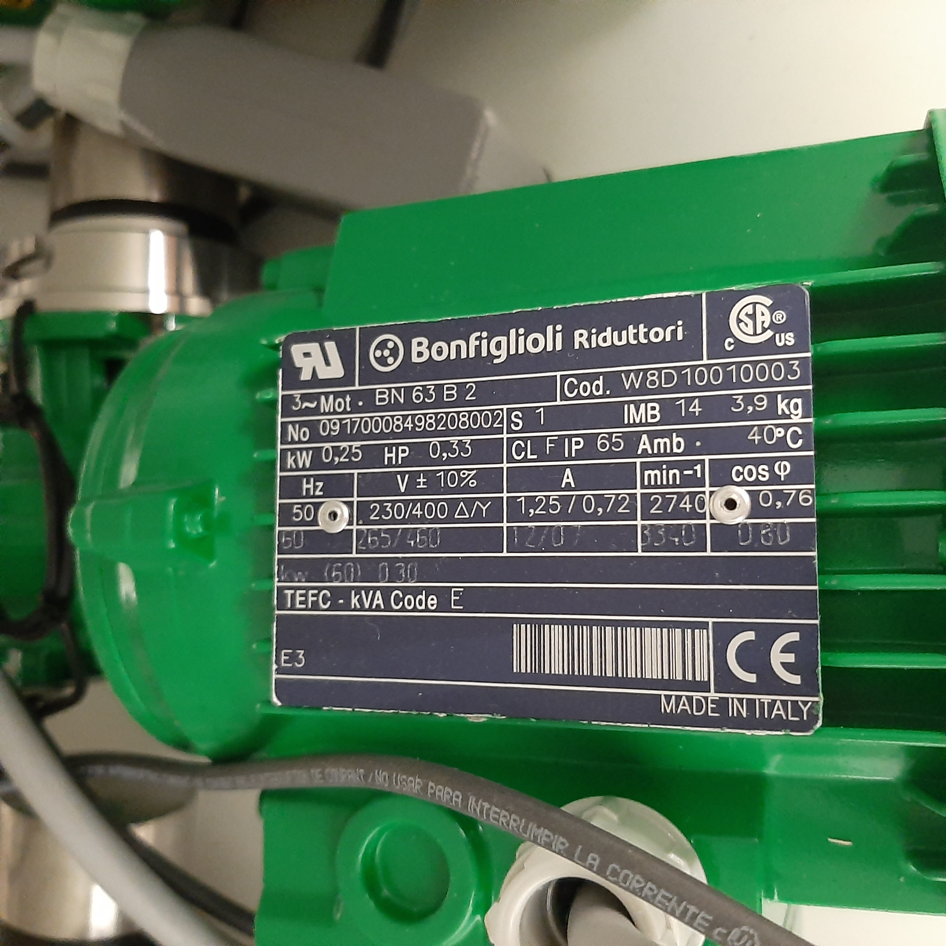 Used Motor Cuve - Bonfiglioli Riduttori - BN 63 B 2 - 59.06.010.GR