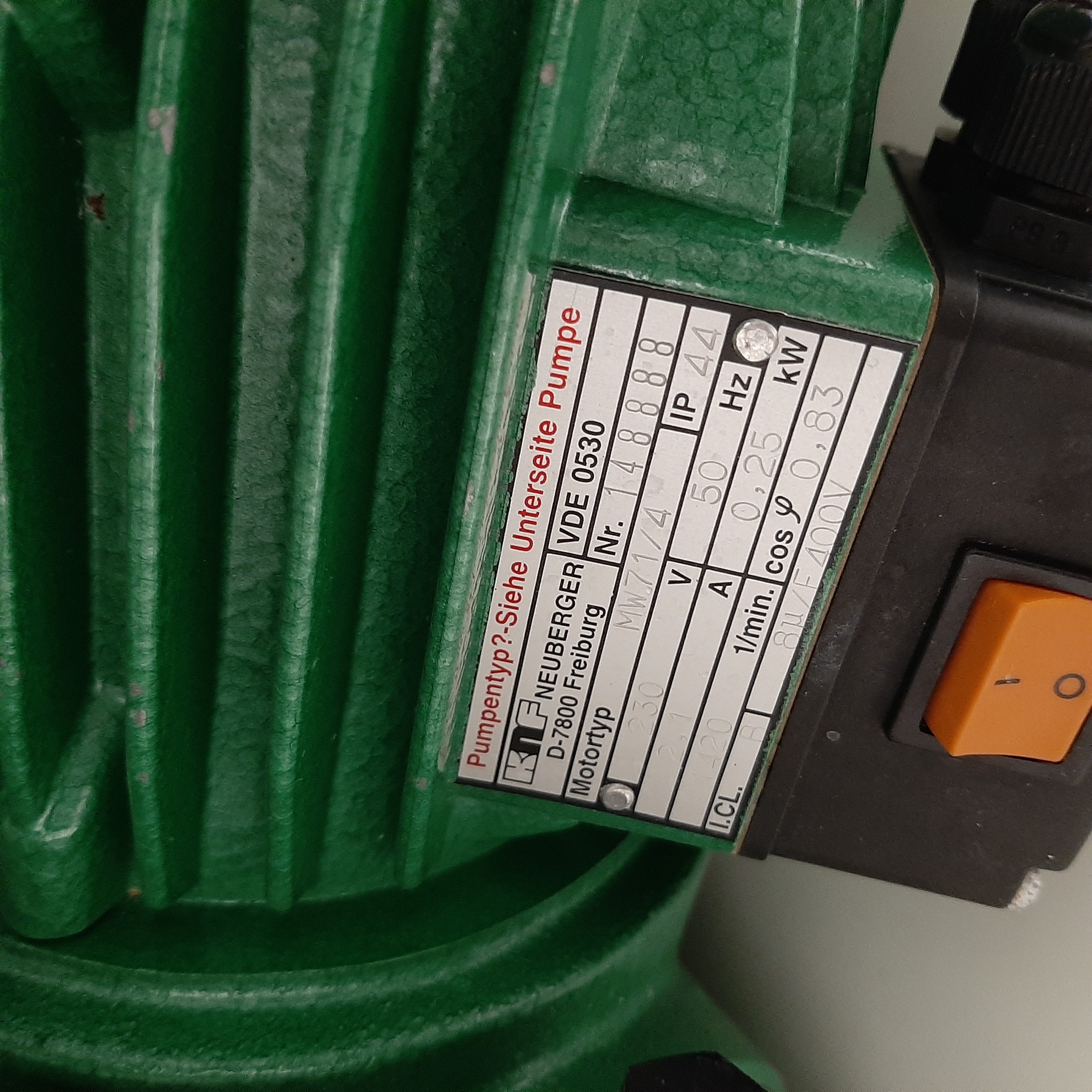 Used Motor Cuve - KNF Neuberger - VDE 0530 - 59.06.046.GR