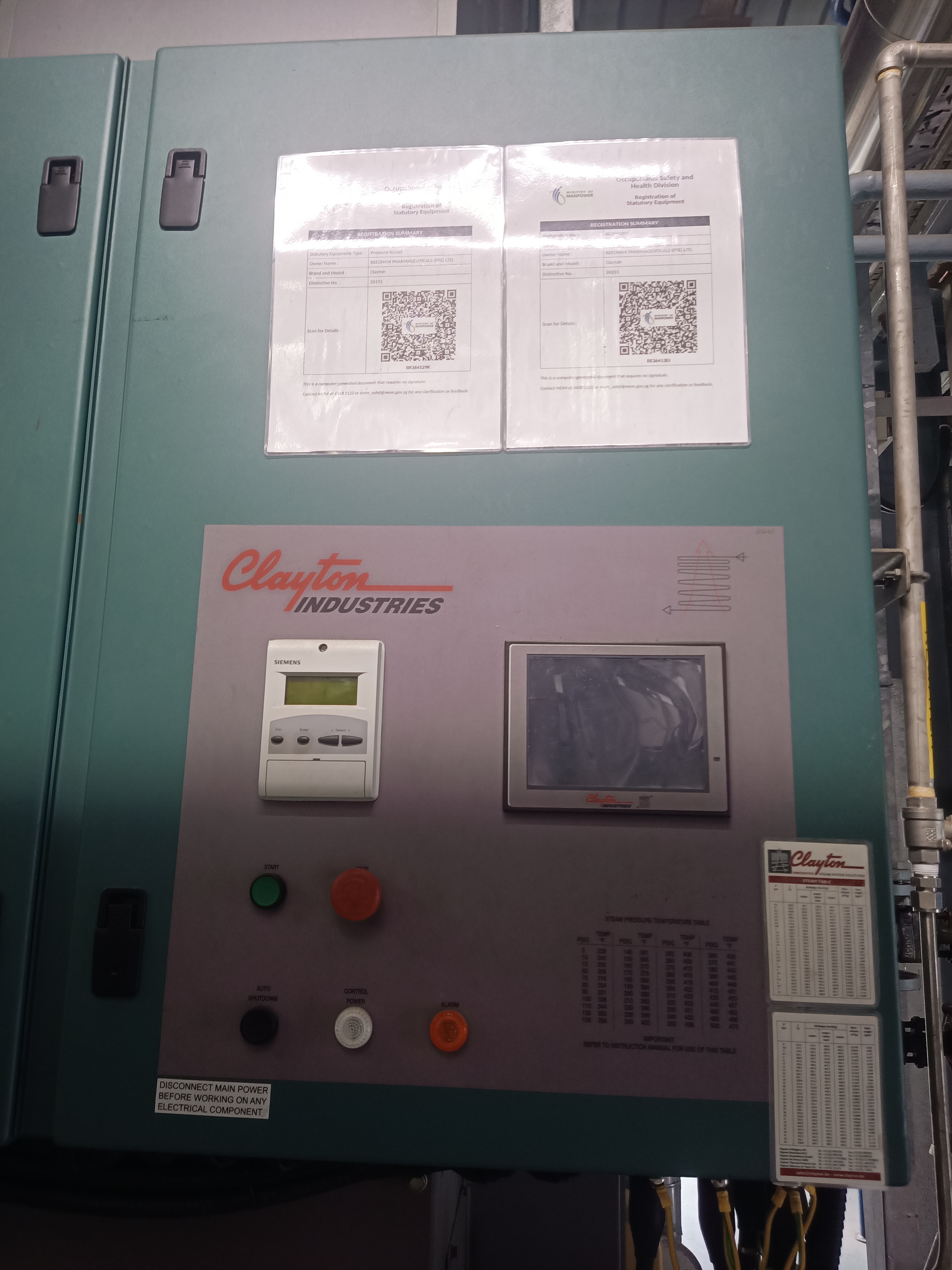 Used Steam Generator -  Clayton Thermal Products - SG128 