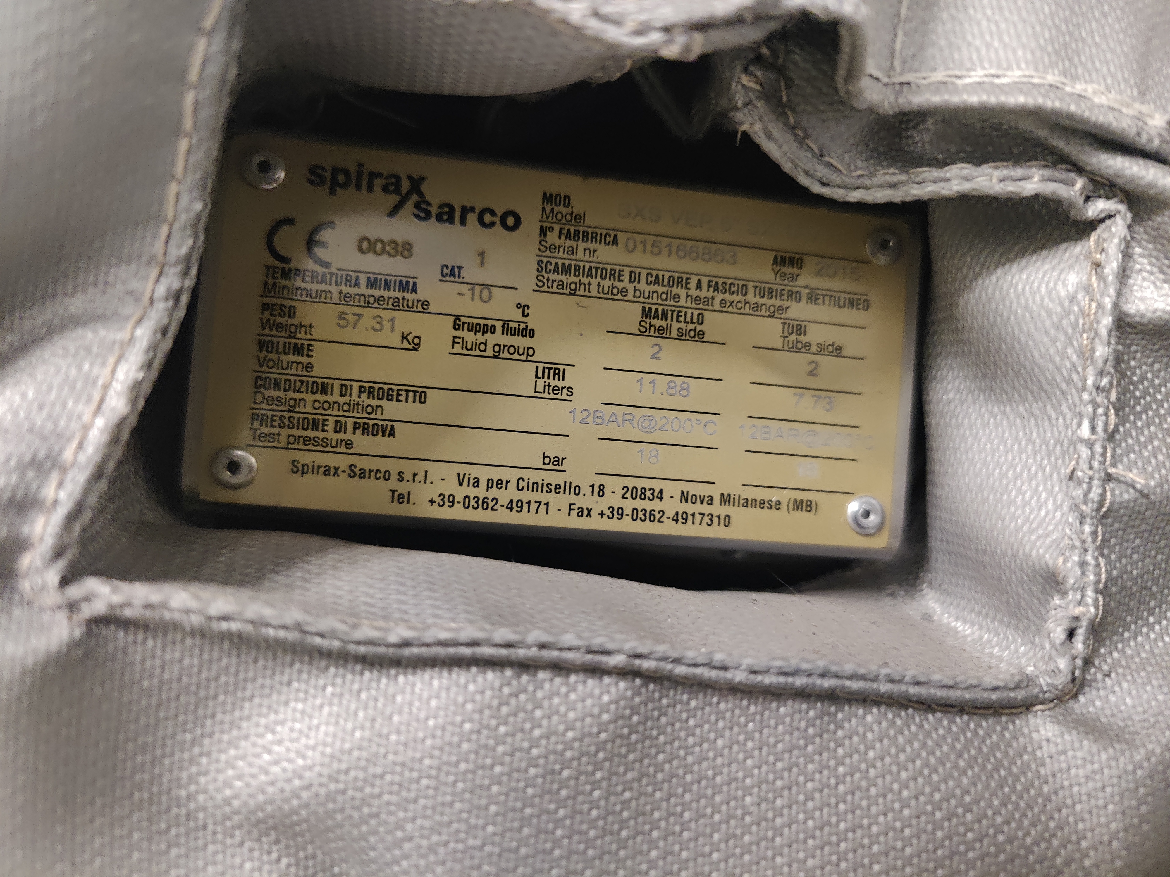 Used Exchanger - Spirax Sarco - FR.003.GS