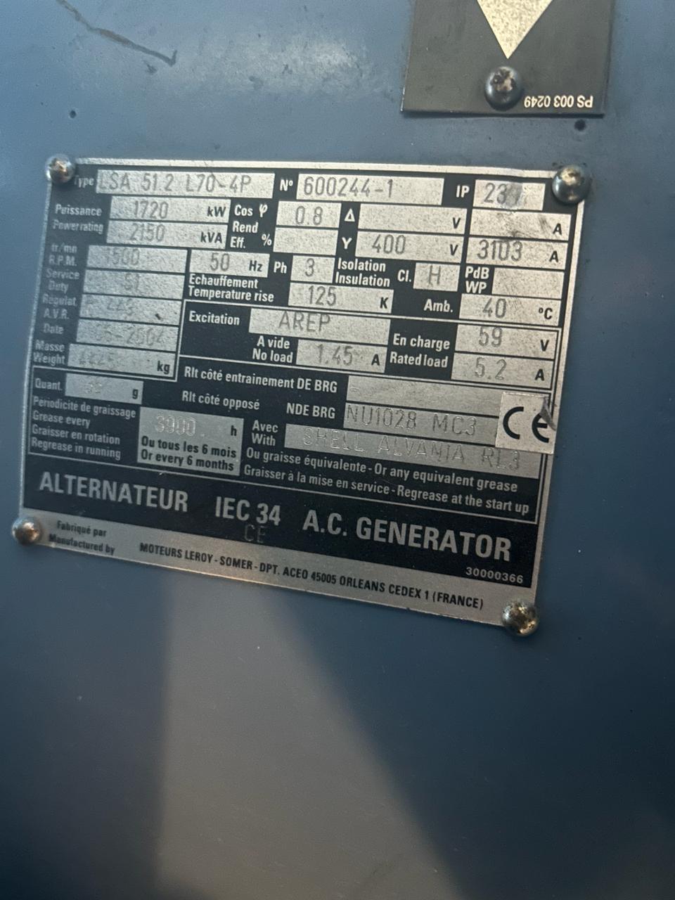 Used IMT2696 - Generator LSA 51.2 L70-4P