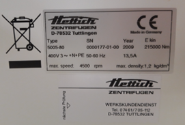 Used Laboratory Centrifuge - Hettich - 5005-80 - GR025-GR026