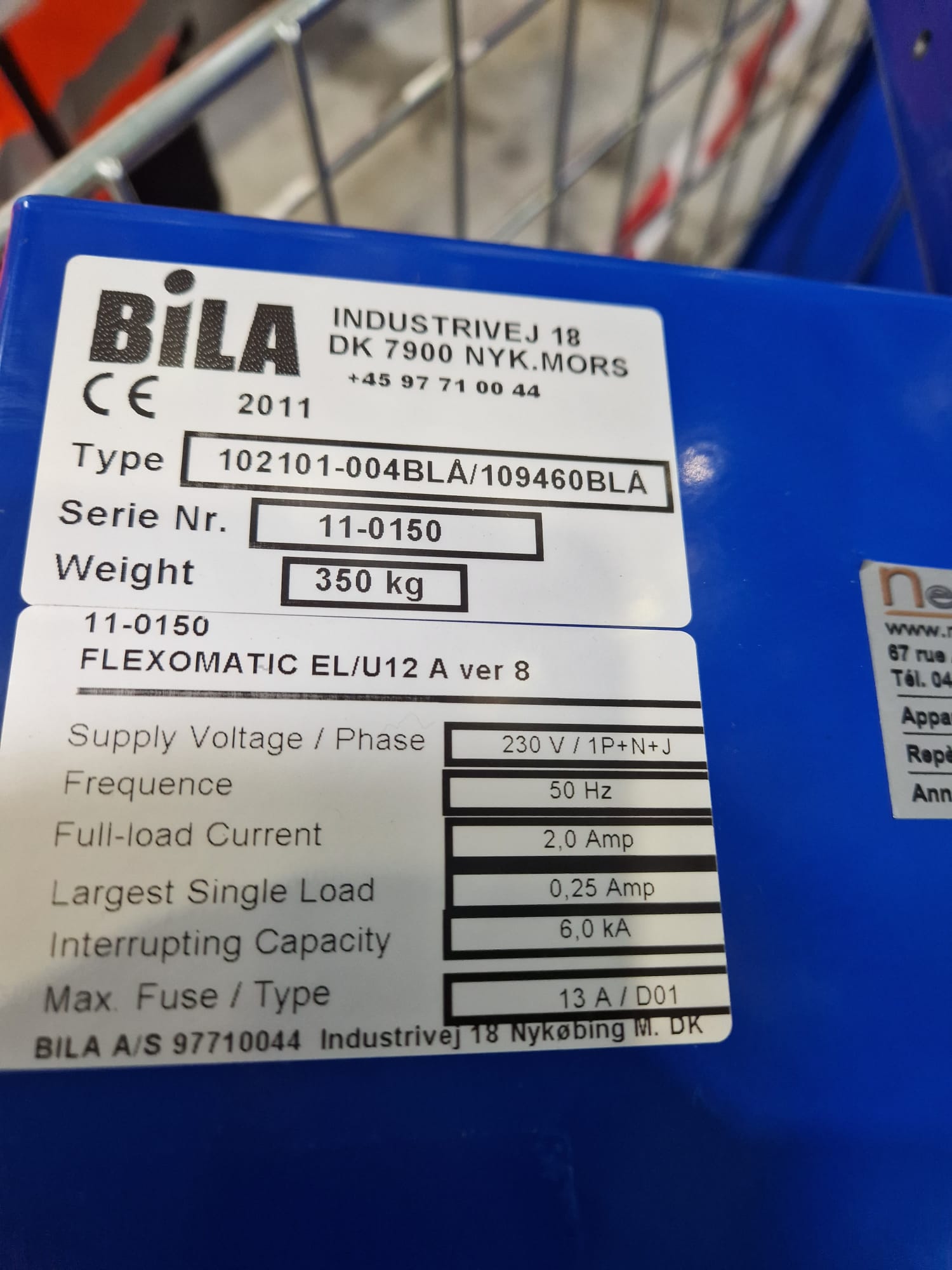 Used Packaging Equipment - Bila - 102101-004BLA/109460BLA - FR.011.GS