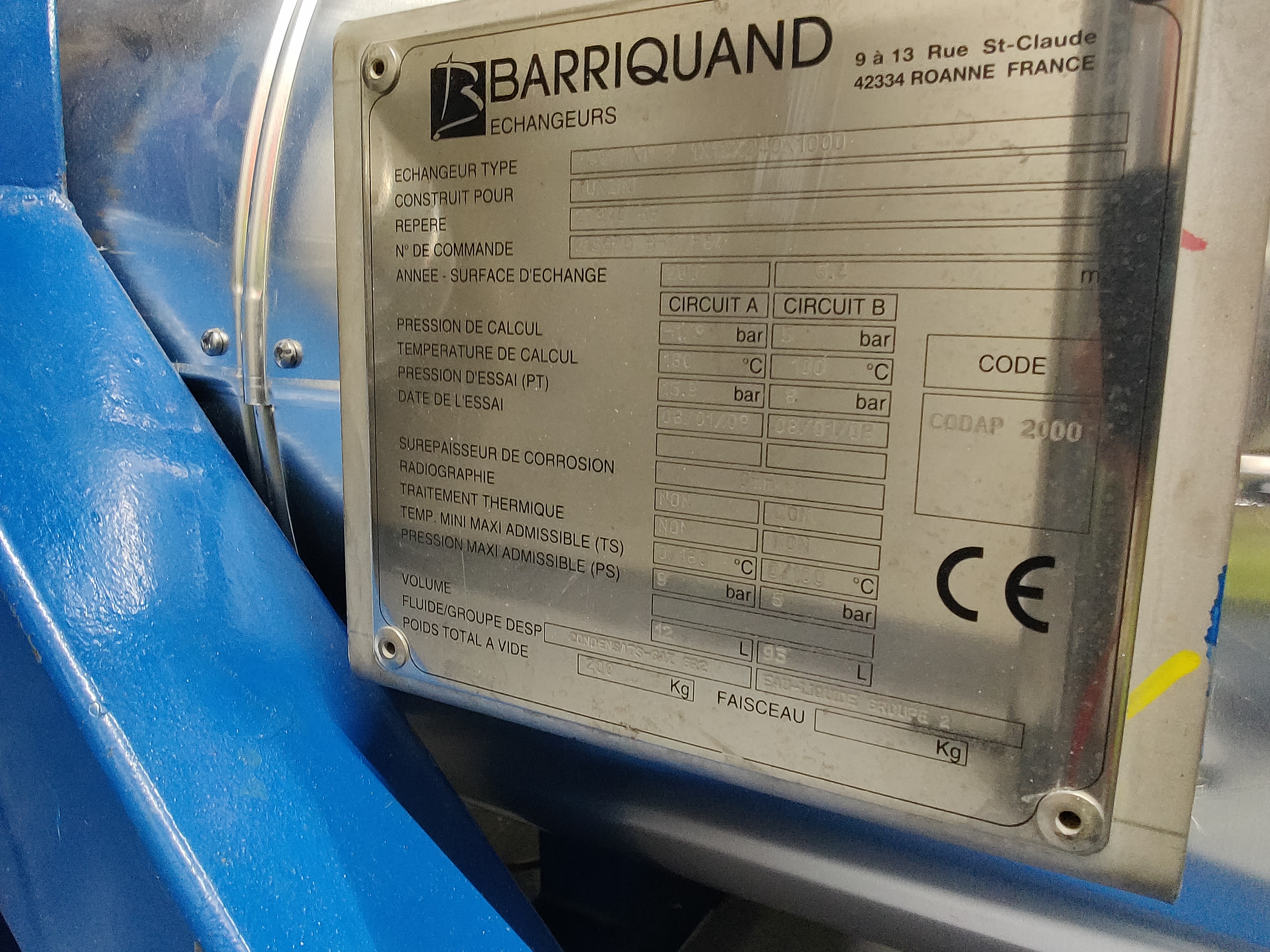 Used Exchanger - Barriquand - EXFR01