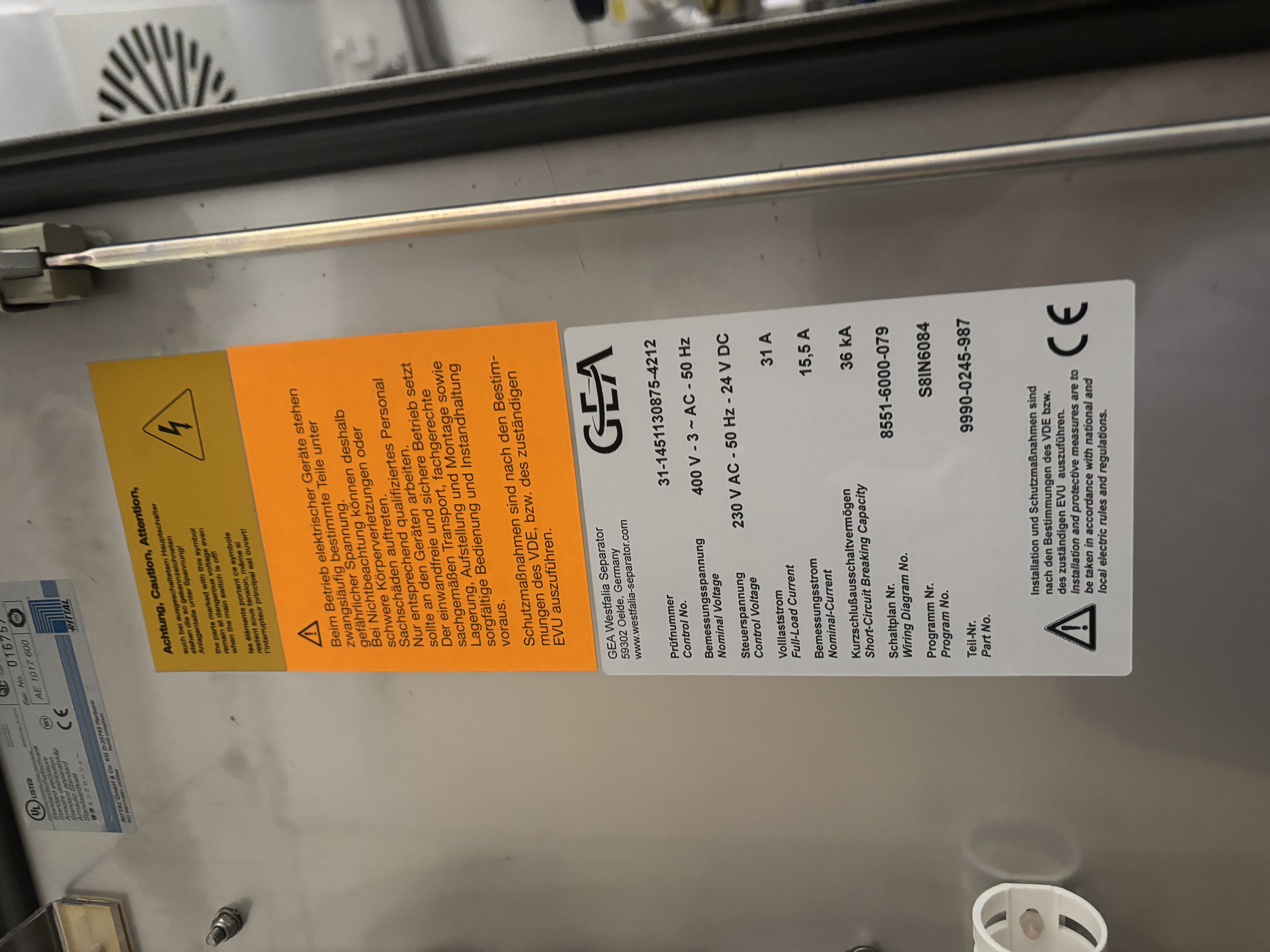 Used Continuous Centrifuge - Westfalia Separator - CSA19-06-476 - PS008