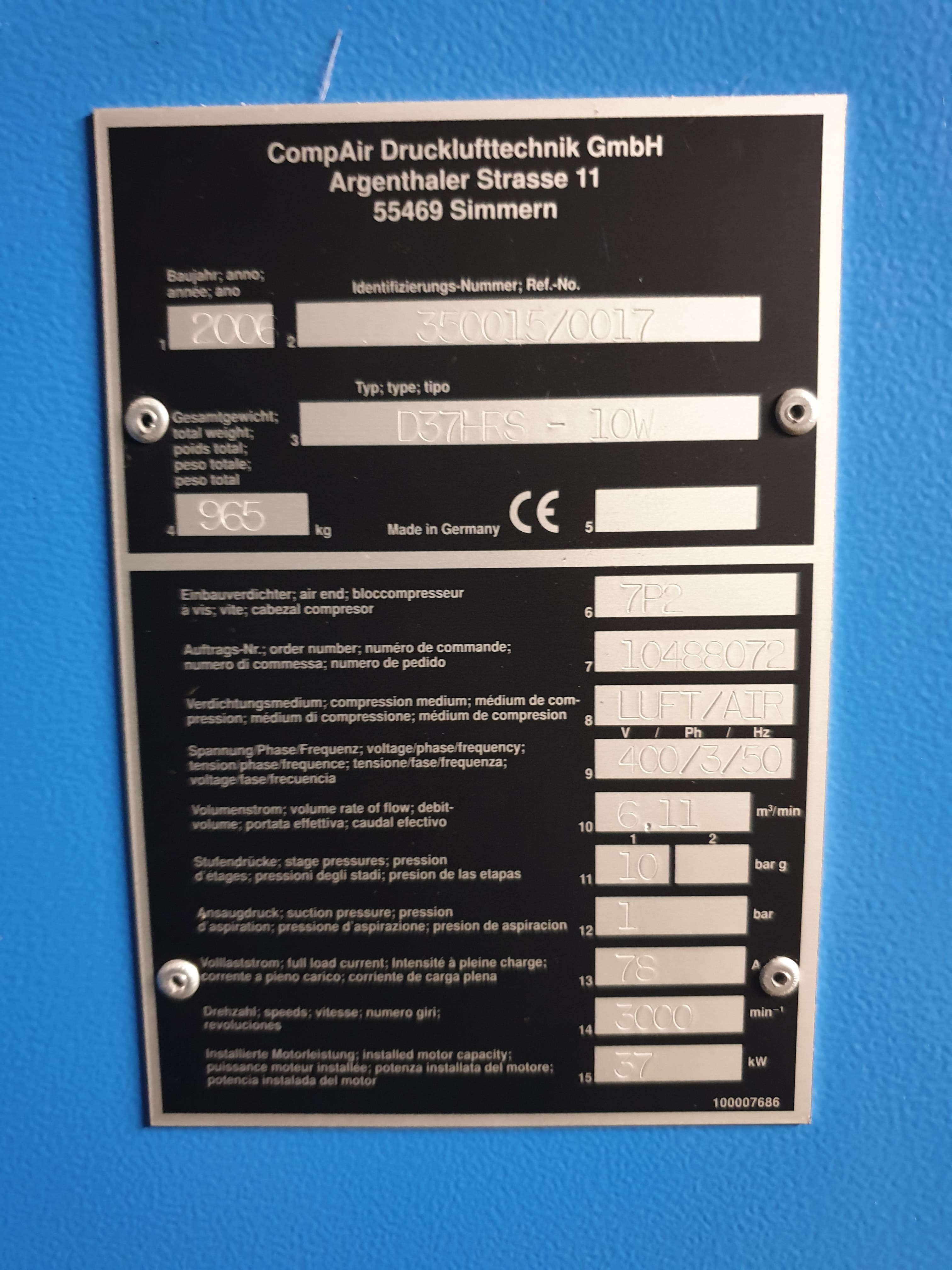 Used Compressor - CompAir - FR.012.GS - FR.013.GS