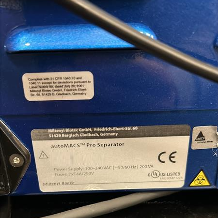Used Sample Purification System - Miltenyi Biotech - Automacs Pro Separator - BTH116