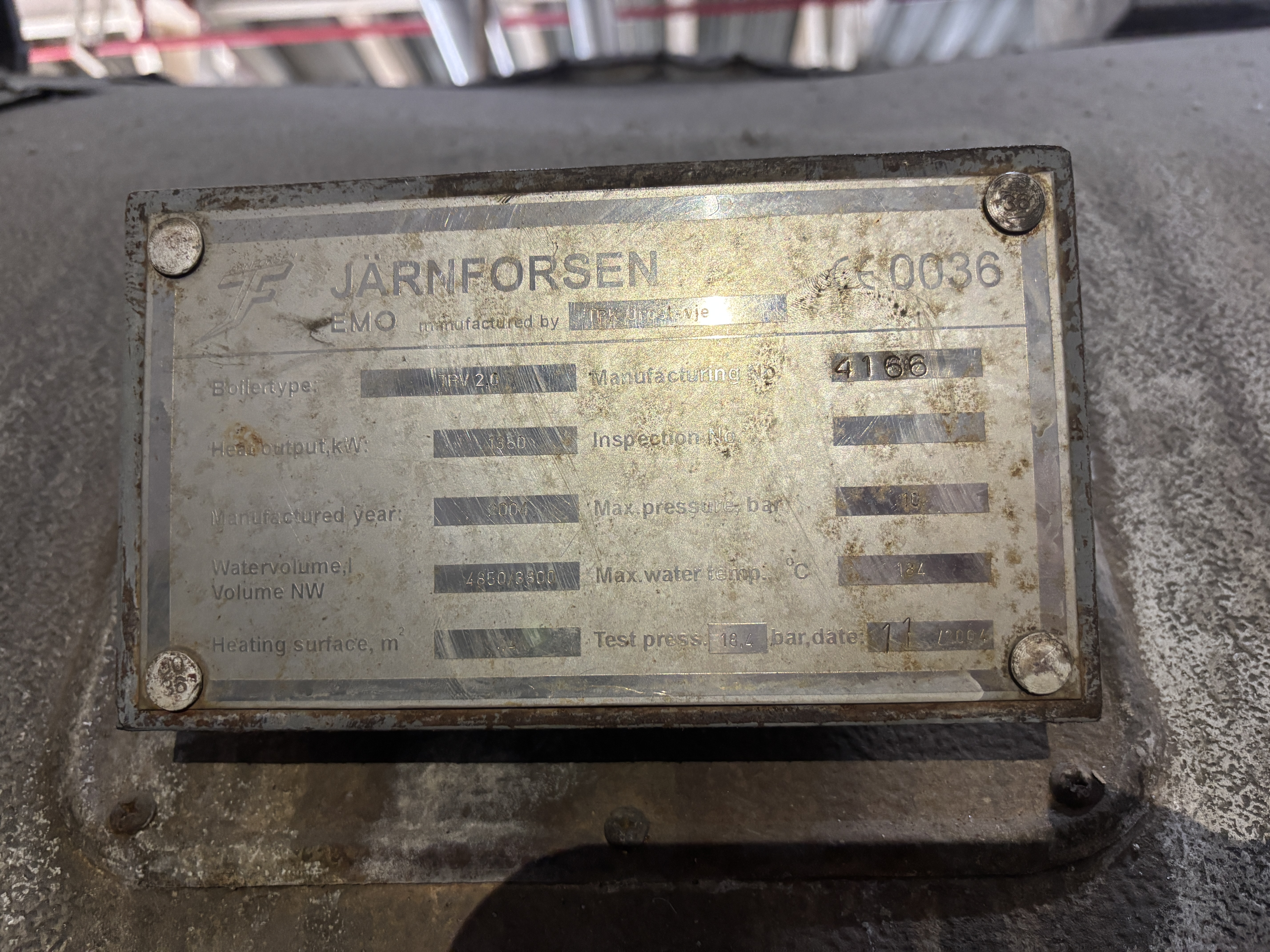 Used Boiler Fire Tube Boiler With Burner Boiler - Jarnforsen - TPV 2.0 - LC0188