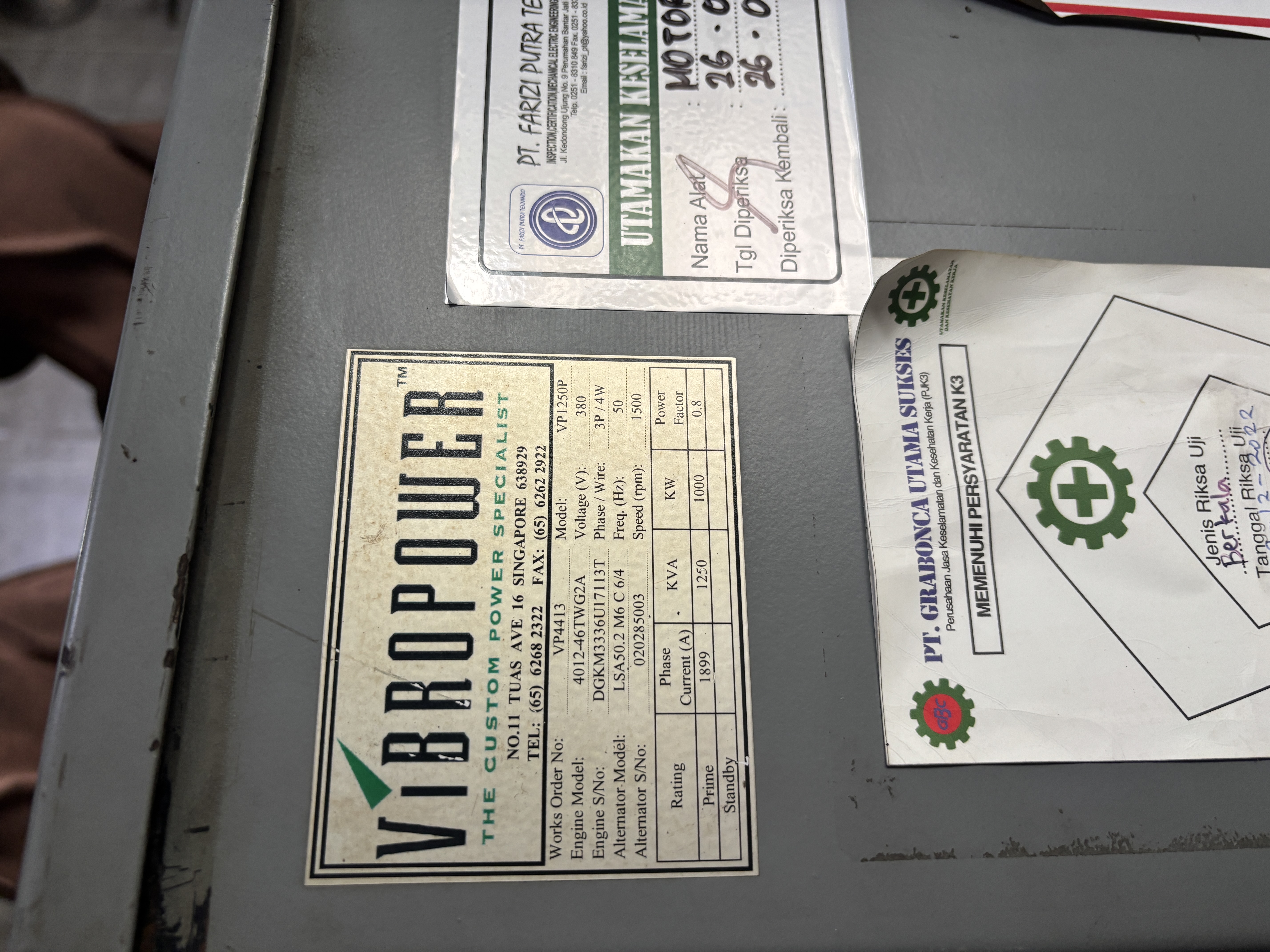 Used Genset - Vibropower - VP1250P - LC0195