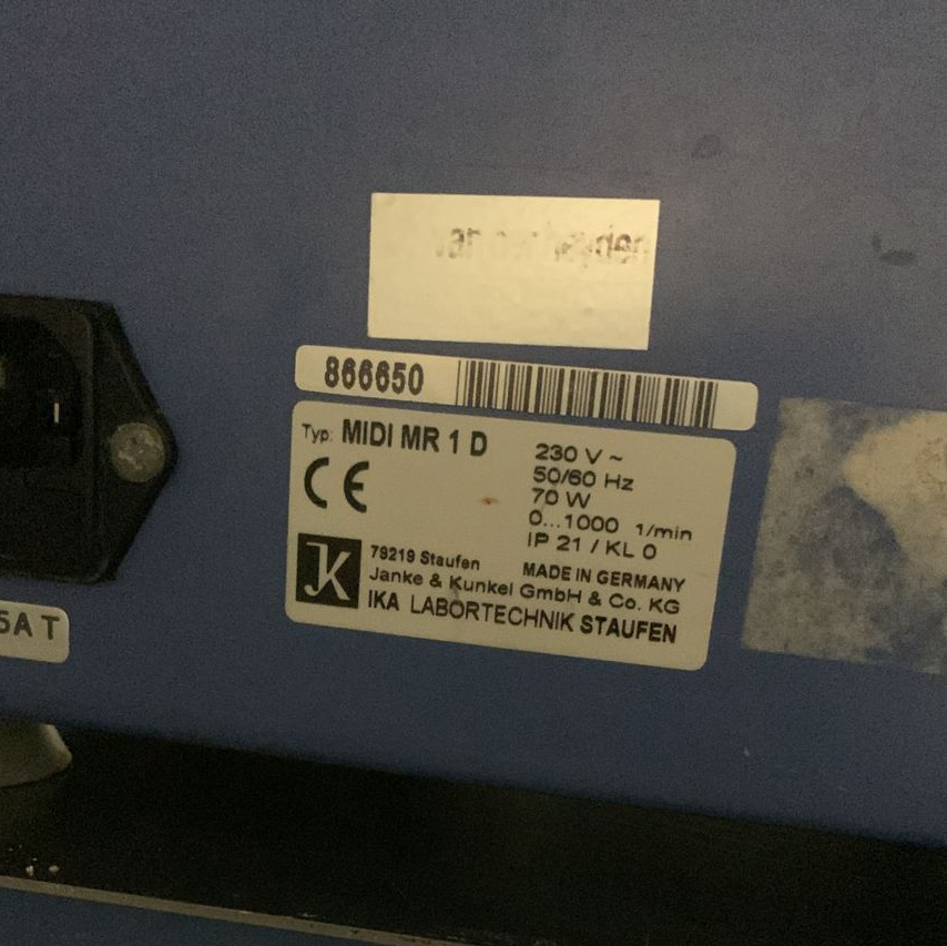 Used Magnetic Stirrer - IKA - Midi MR1 D - 59.06.177.GR