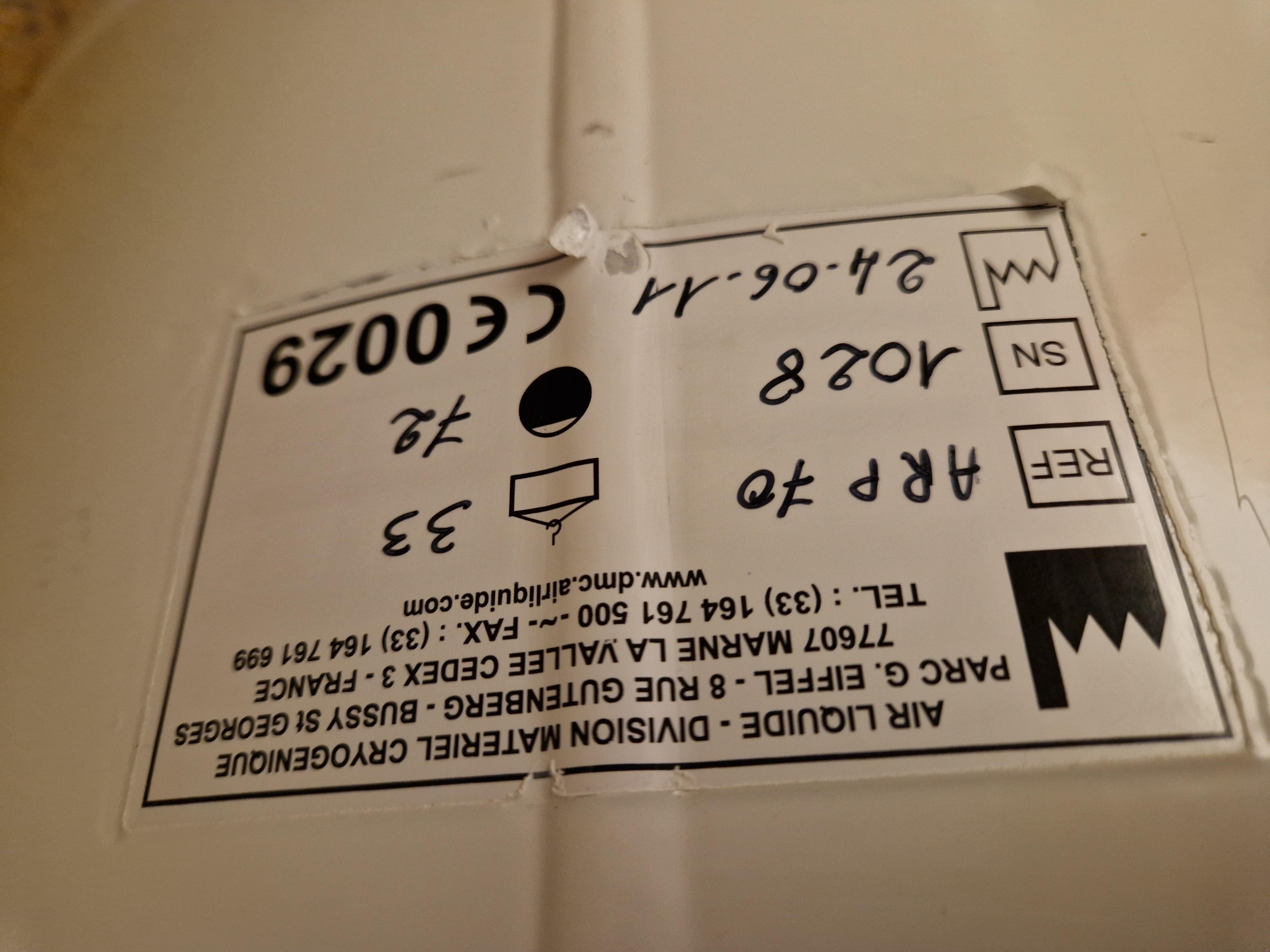 Used Liquid Nitrogen Tank - Air Liquide - Arpege 70 - 39.301.GR