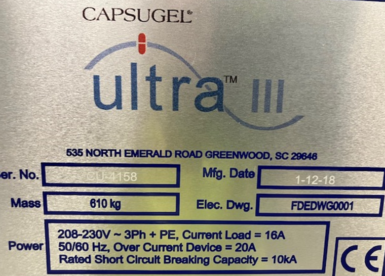 Used Capsule Filling Machine - Capsugel - Ultra™ III - CP.001.LZ