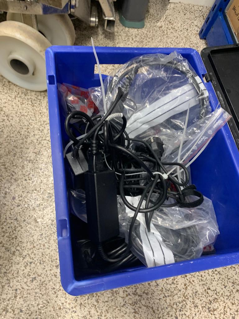 Used 1 Box of Cables and Power Supply/Chargers - X07.065