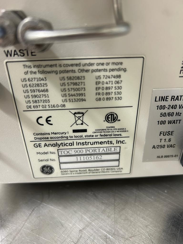 Used Sievers 900 Portable TOC ANalyzer - X07.109