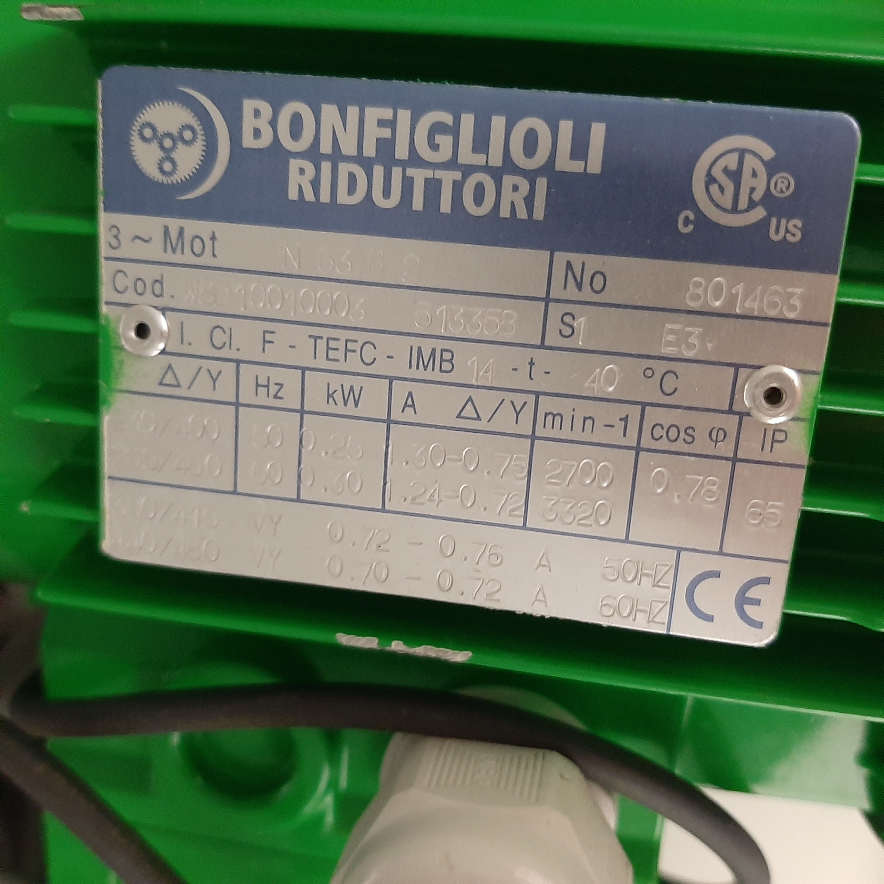 Used Motor Cuve - Bonfiglioli Riduttori - BN 63 B 2 - 59.06.009.GR