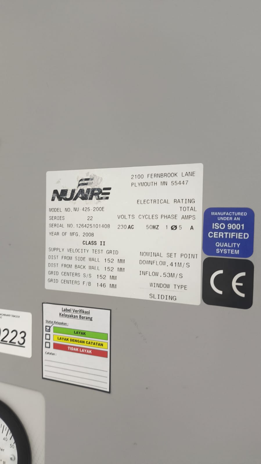 Used Biosafety Cabinet - Nuaire - Nu-425-200e - LC0223