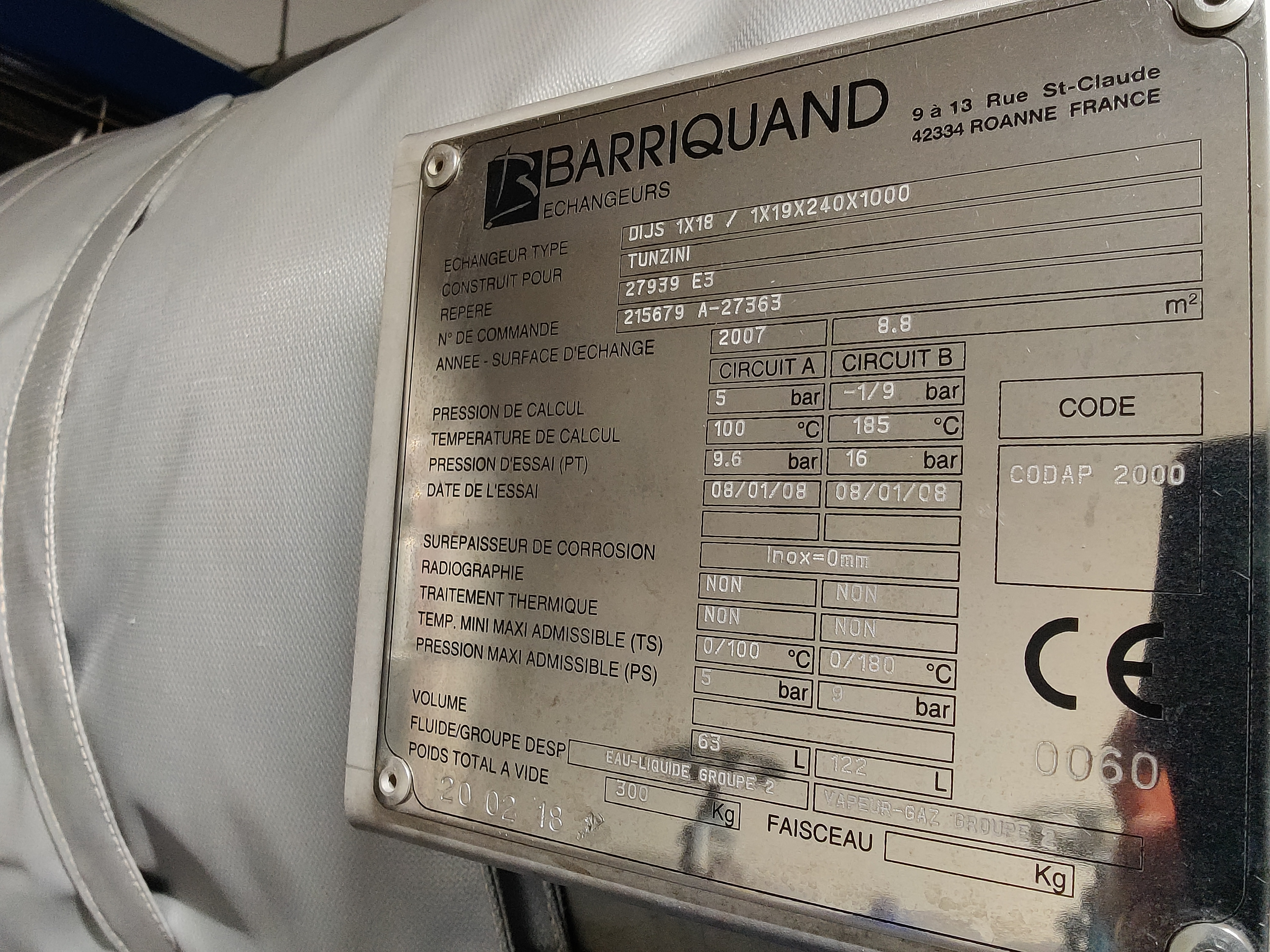 Used Exchanger - Barriquand - EXFR01