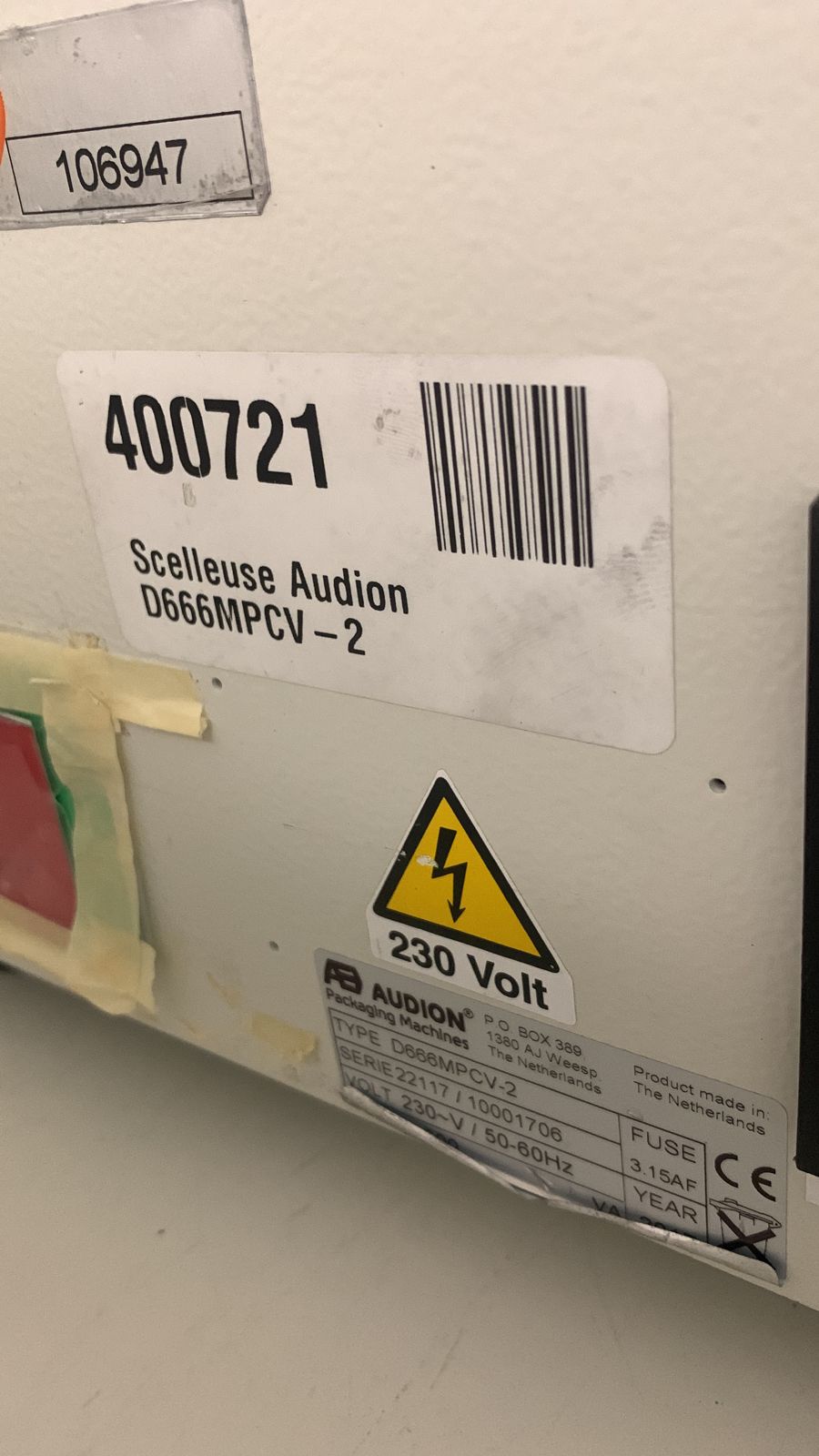 Used Sealing Machine - Audion - X.06.153-X.06.154