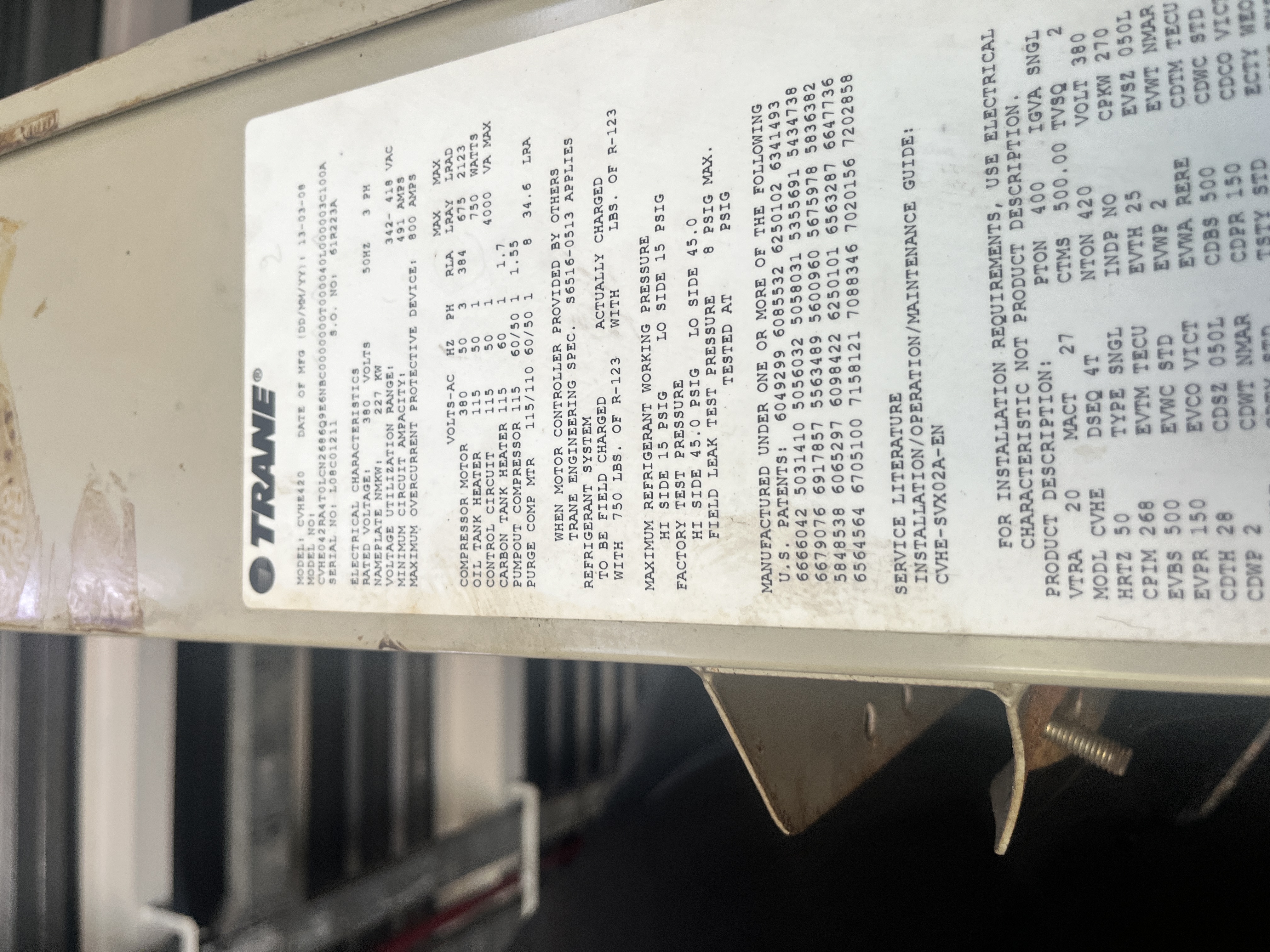 Used Chiller - Trane - CVHE420 - LC0200