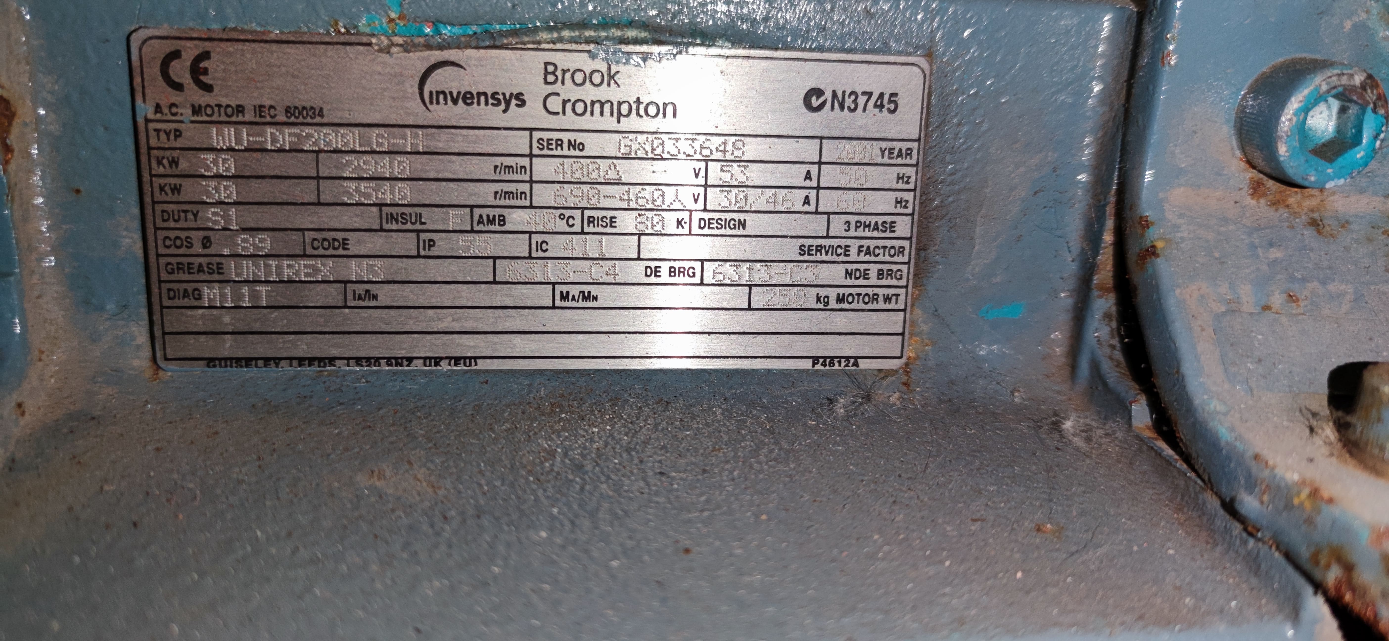 Used Electric Motors and Drives - Brook Crompton - 502B