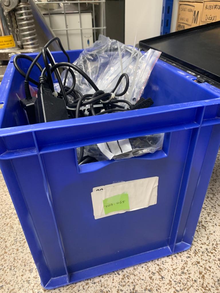 Used 1 Box of Cables and Power Supply/Chargers - X07.065