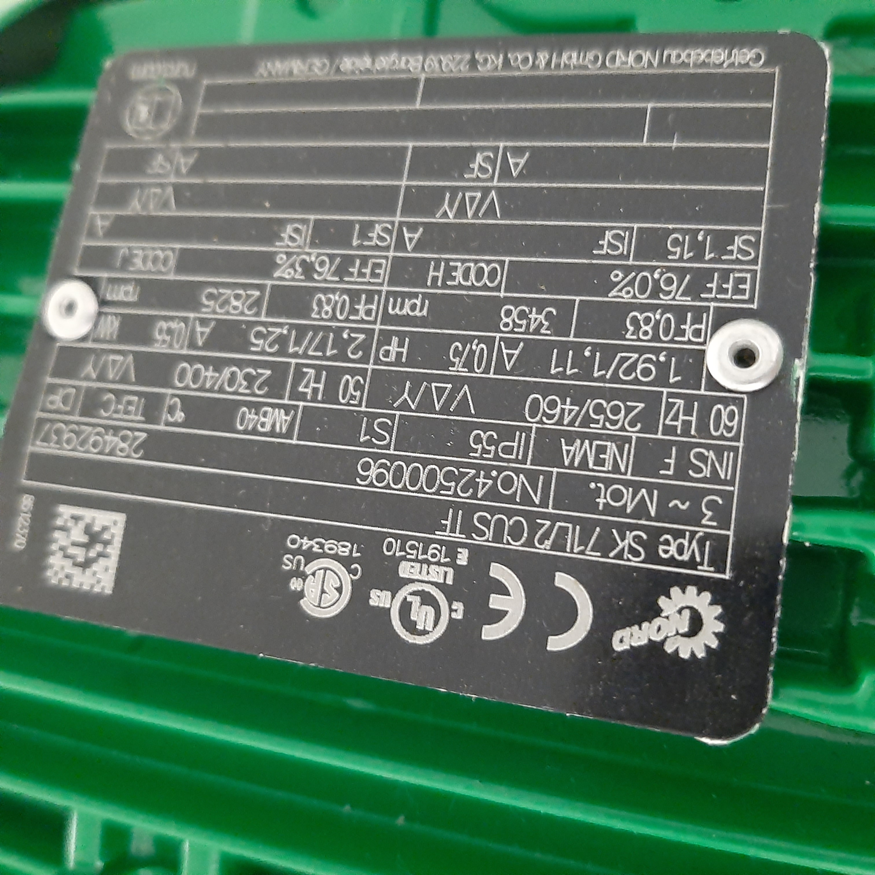 Used Motor Cuve 500 L - Nord - SK71l/2 CUS TF - 59.06.049.GR