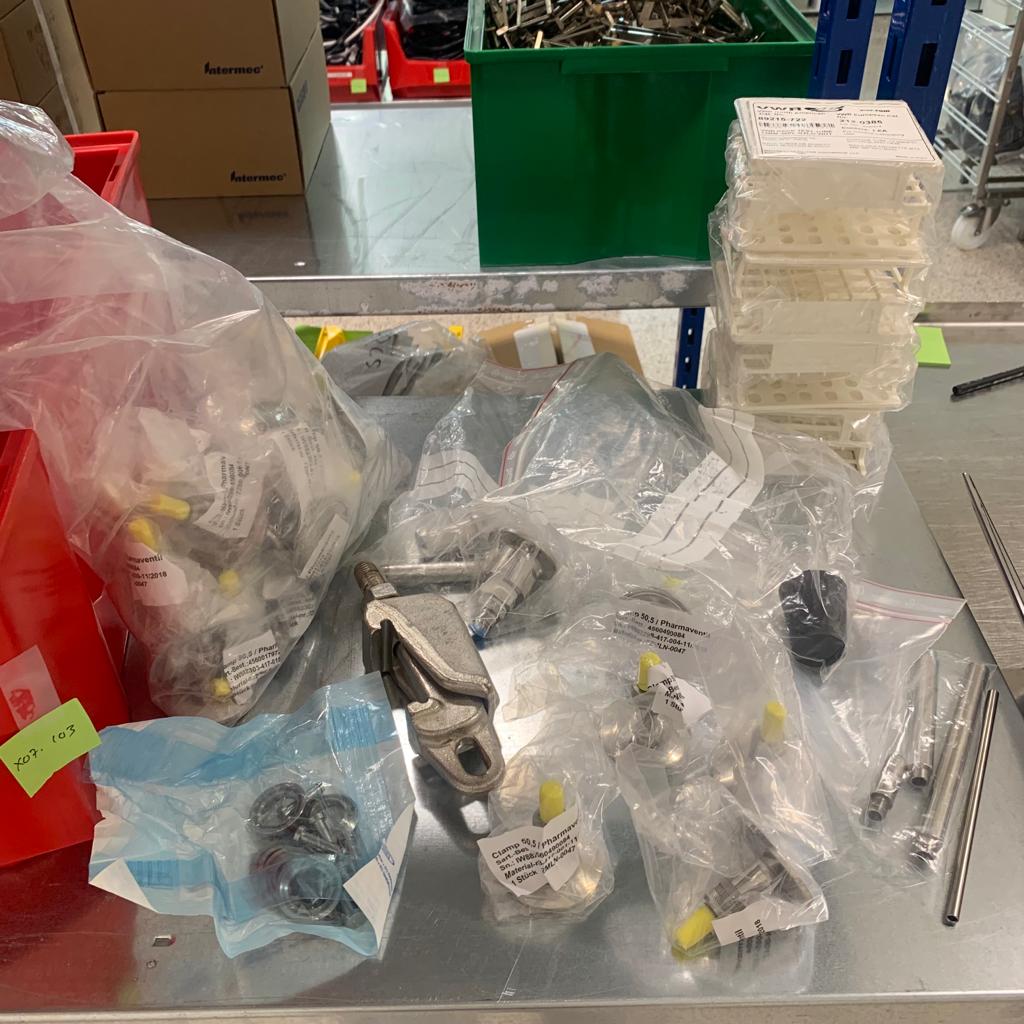 Used Plastic Bag Clamps, Rack Test Tube, and Other Parts - X07.103