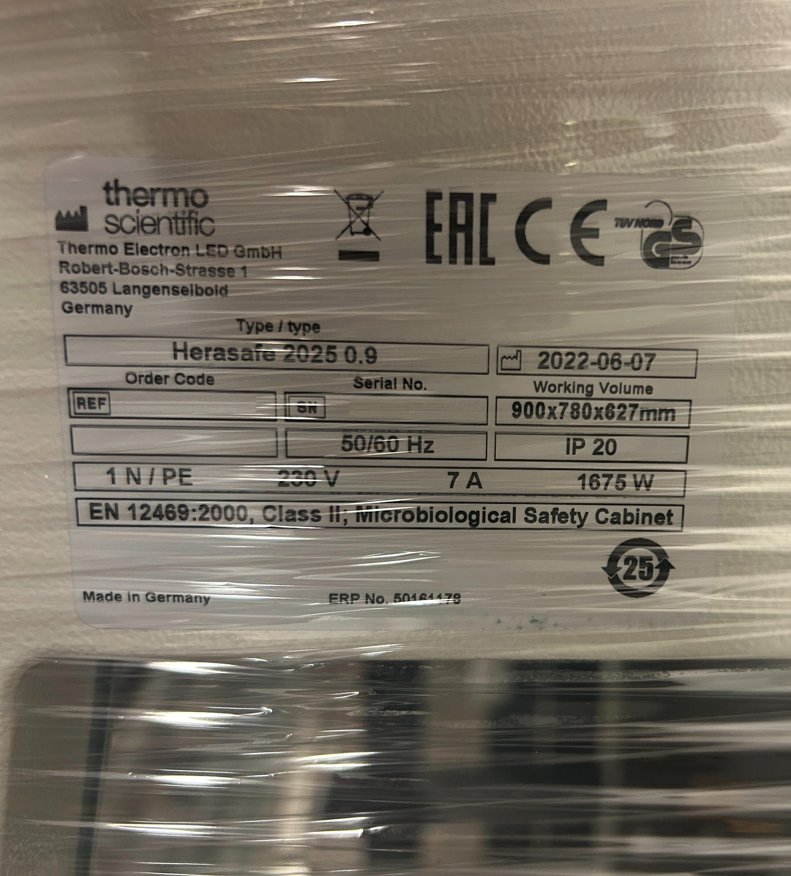 Used Laminar Flow - Thermo Scientific - Herasafe 2025 0.9 - BTH203